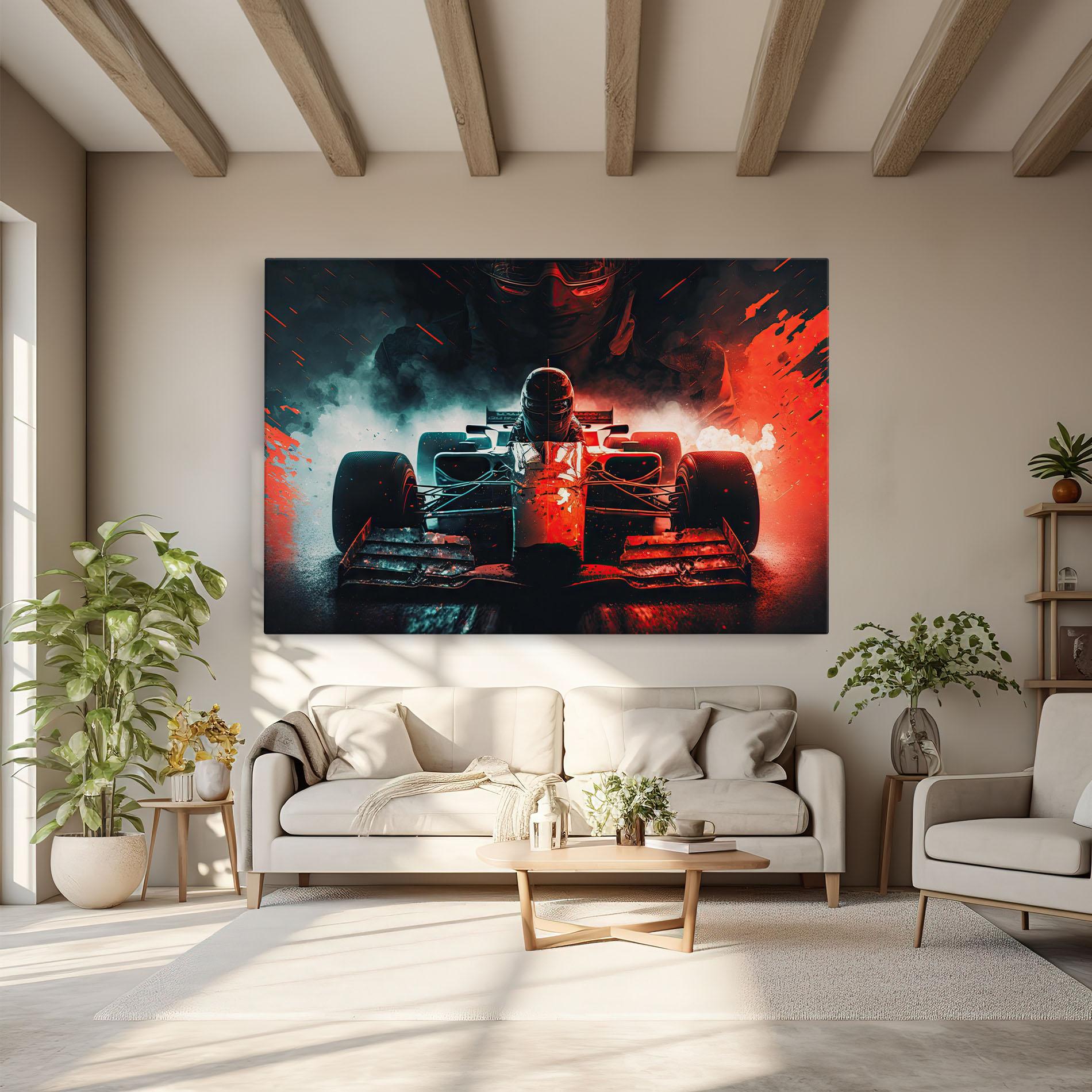 Картина на платно Blue Red F1 mockup 6