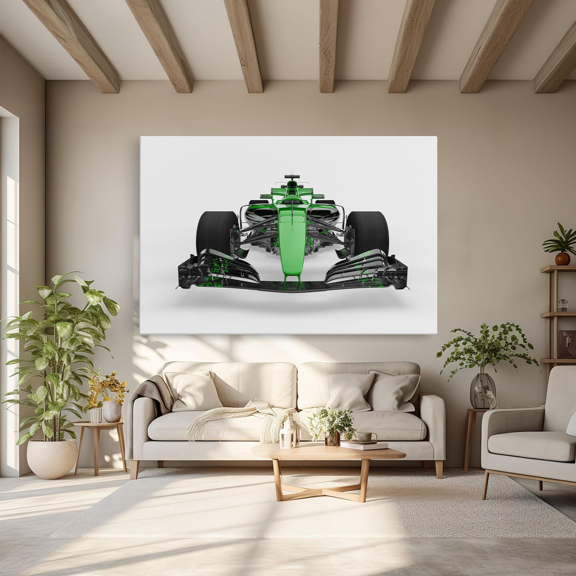 Картина на платно Green F1 Car mockup 6