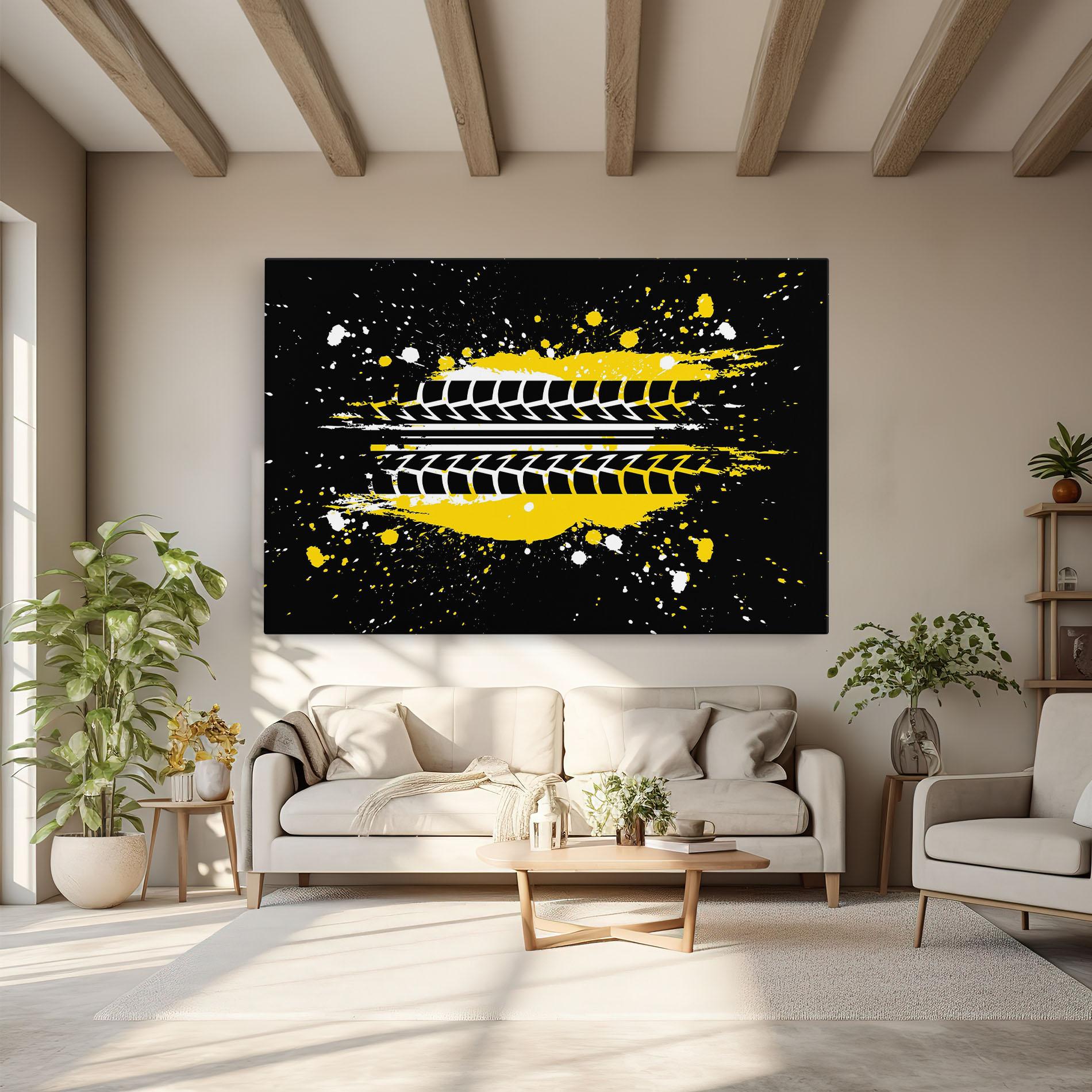 Картина на платно Yellow Traces mockup 6