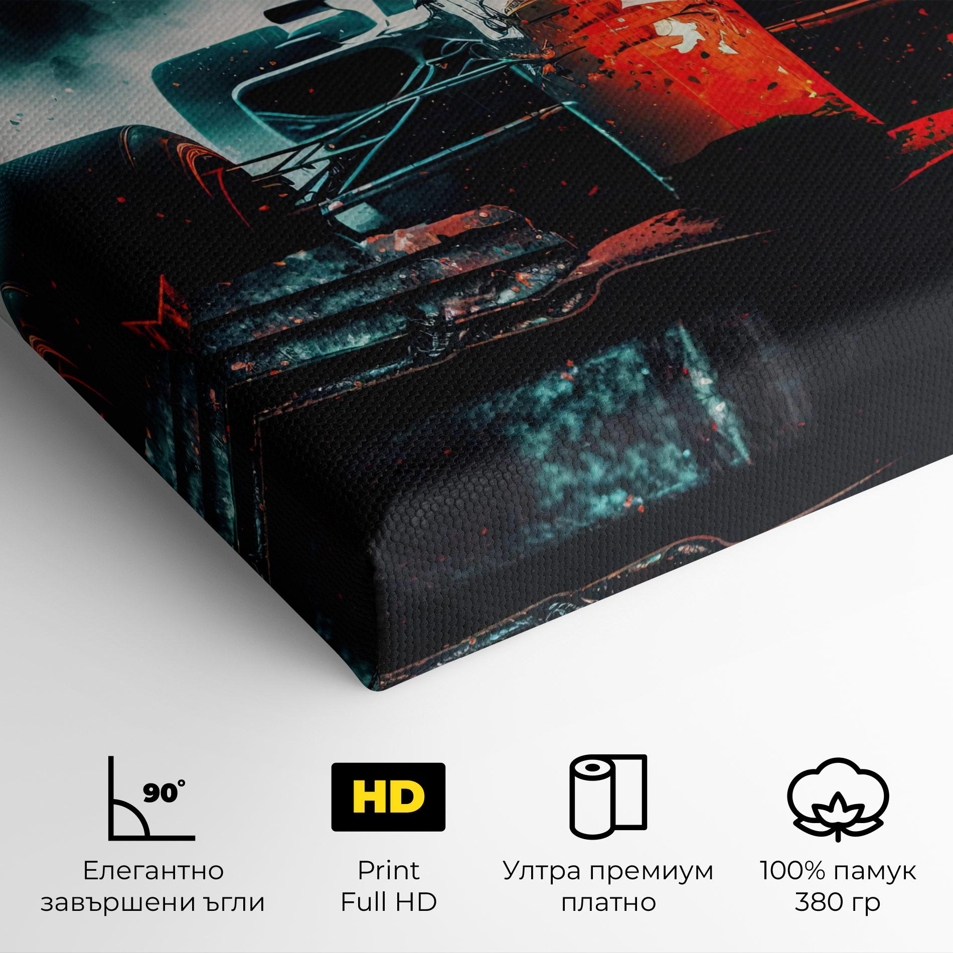 Картина на платно Blue Red F1 mockup 4