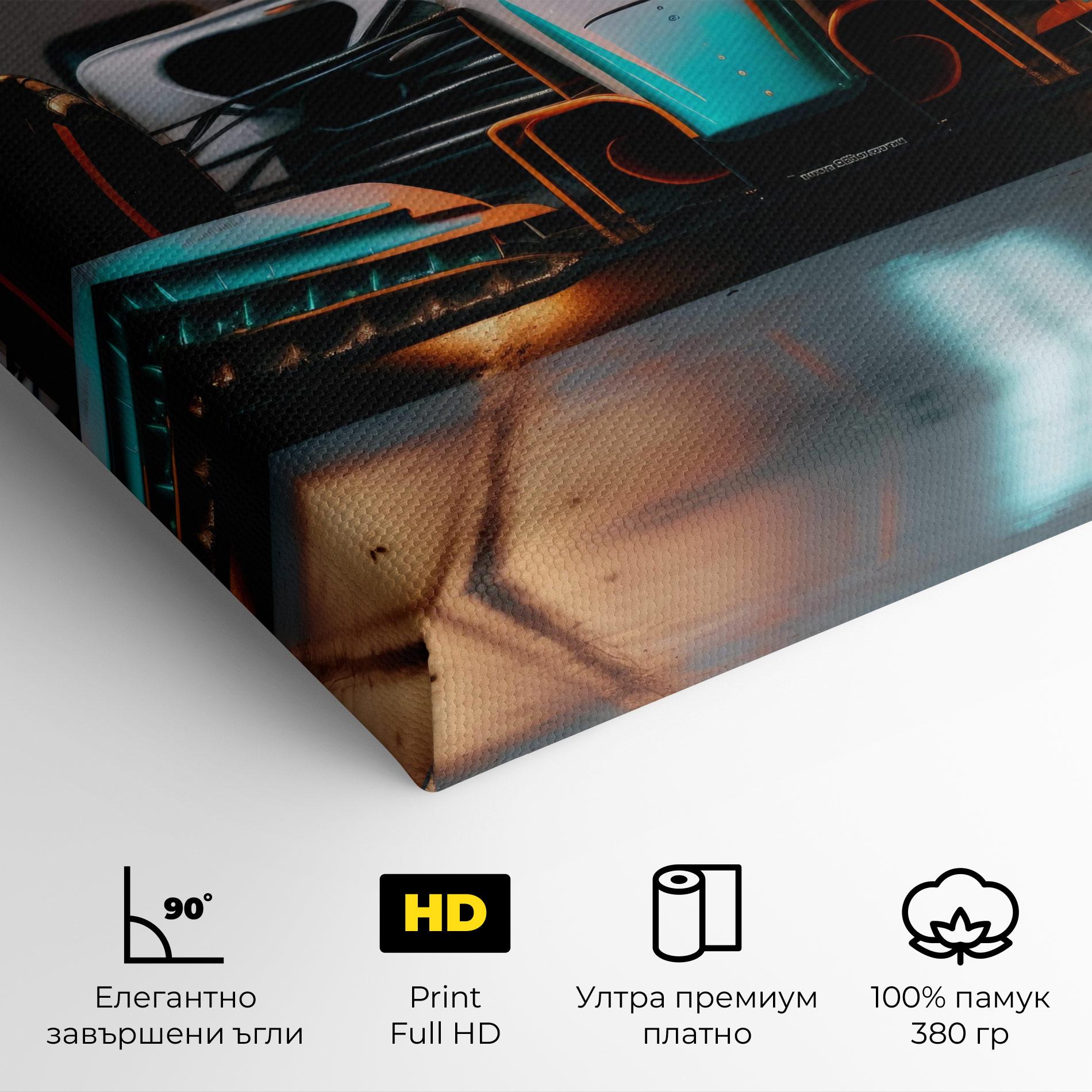 Картина на платно Blue White F1 mockup 4