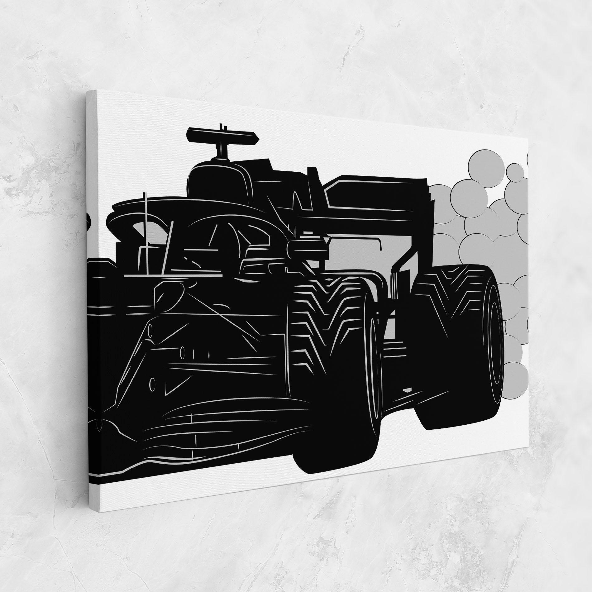Картина на платно Car F1 Smoke mockup 1