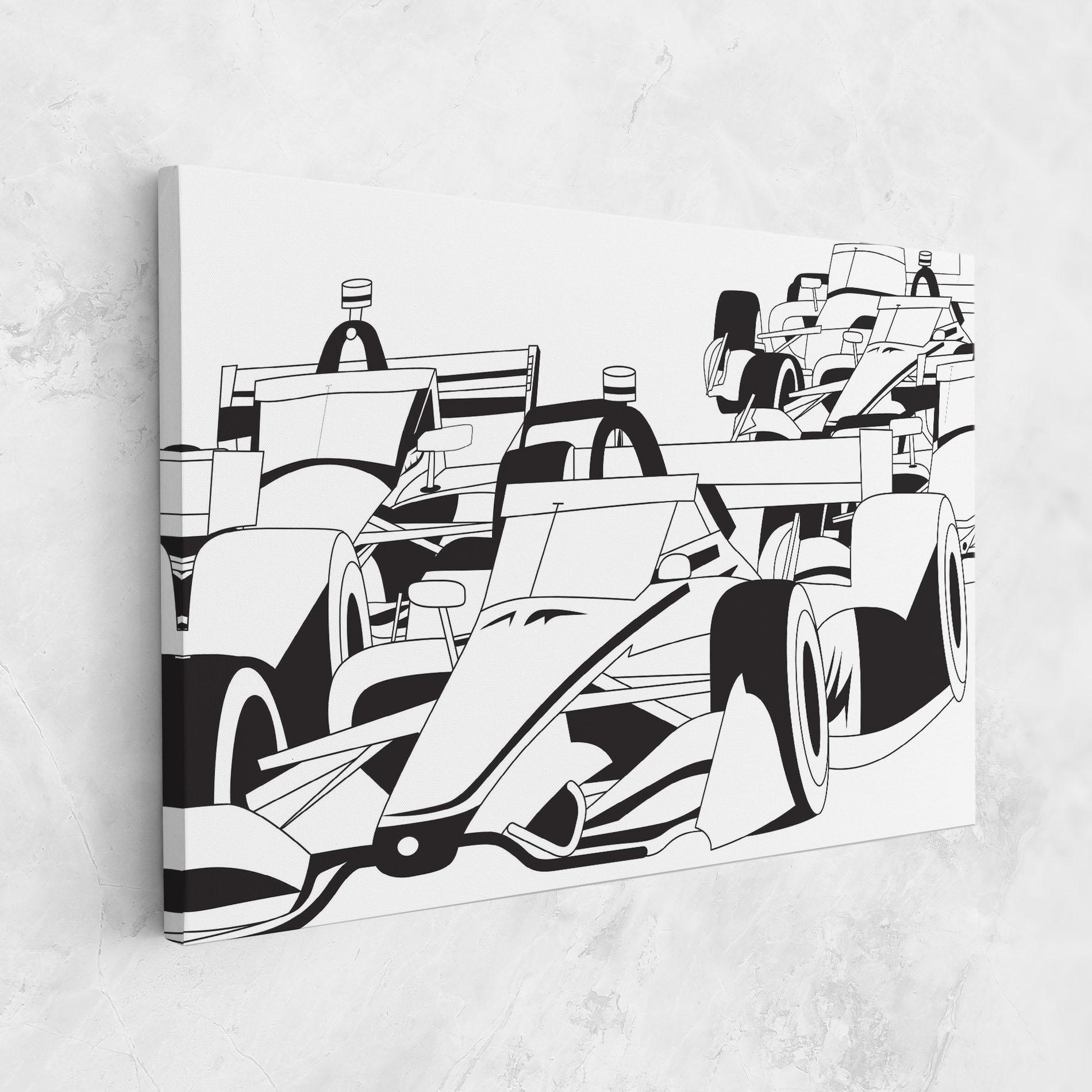 Картина на платно Grand Prix Cars mockup 1