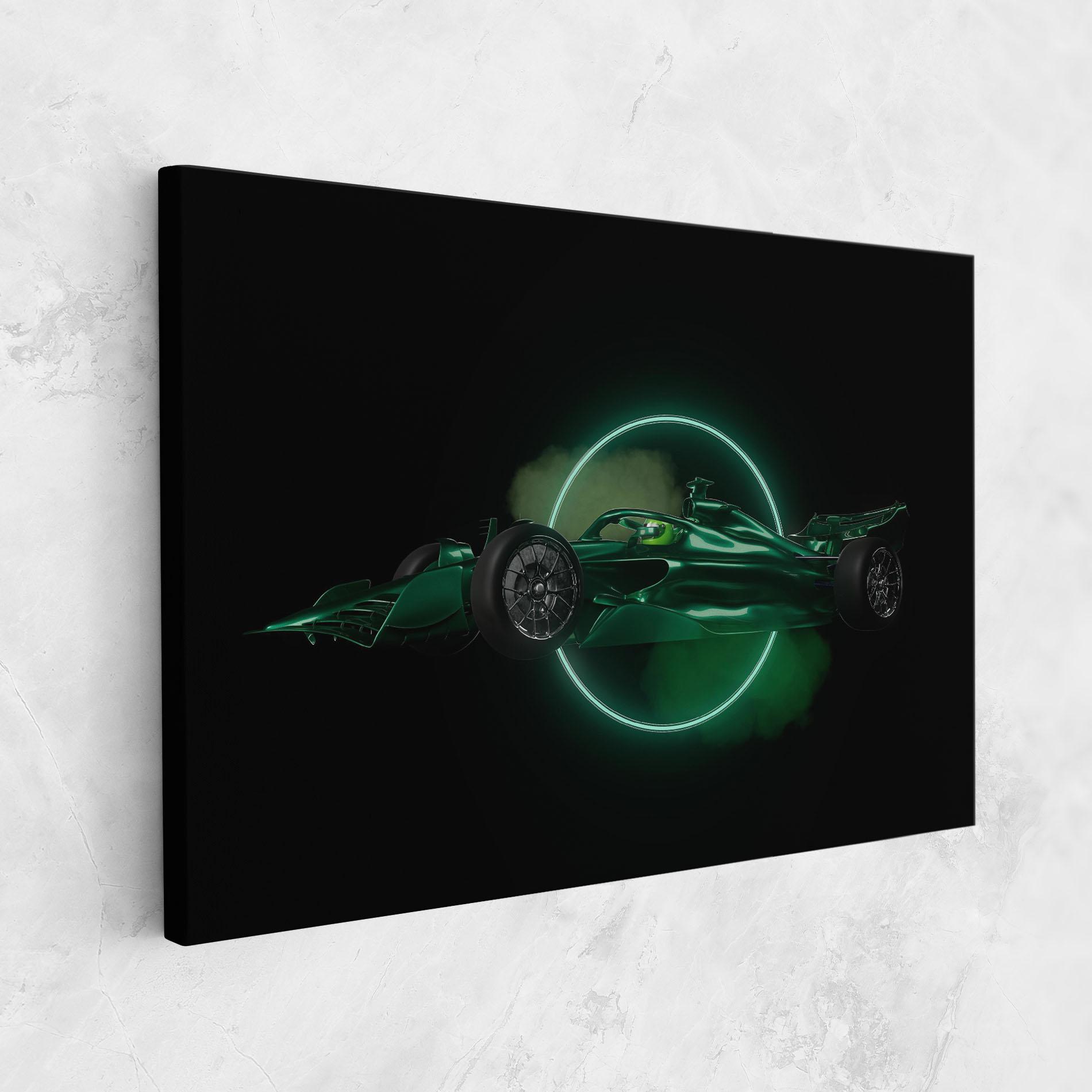 Картина на платно Green Racing Car mockup 1