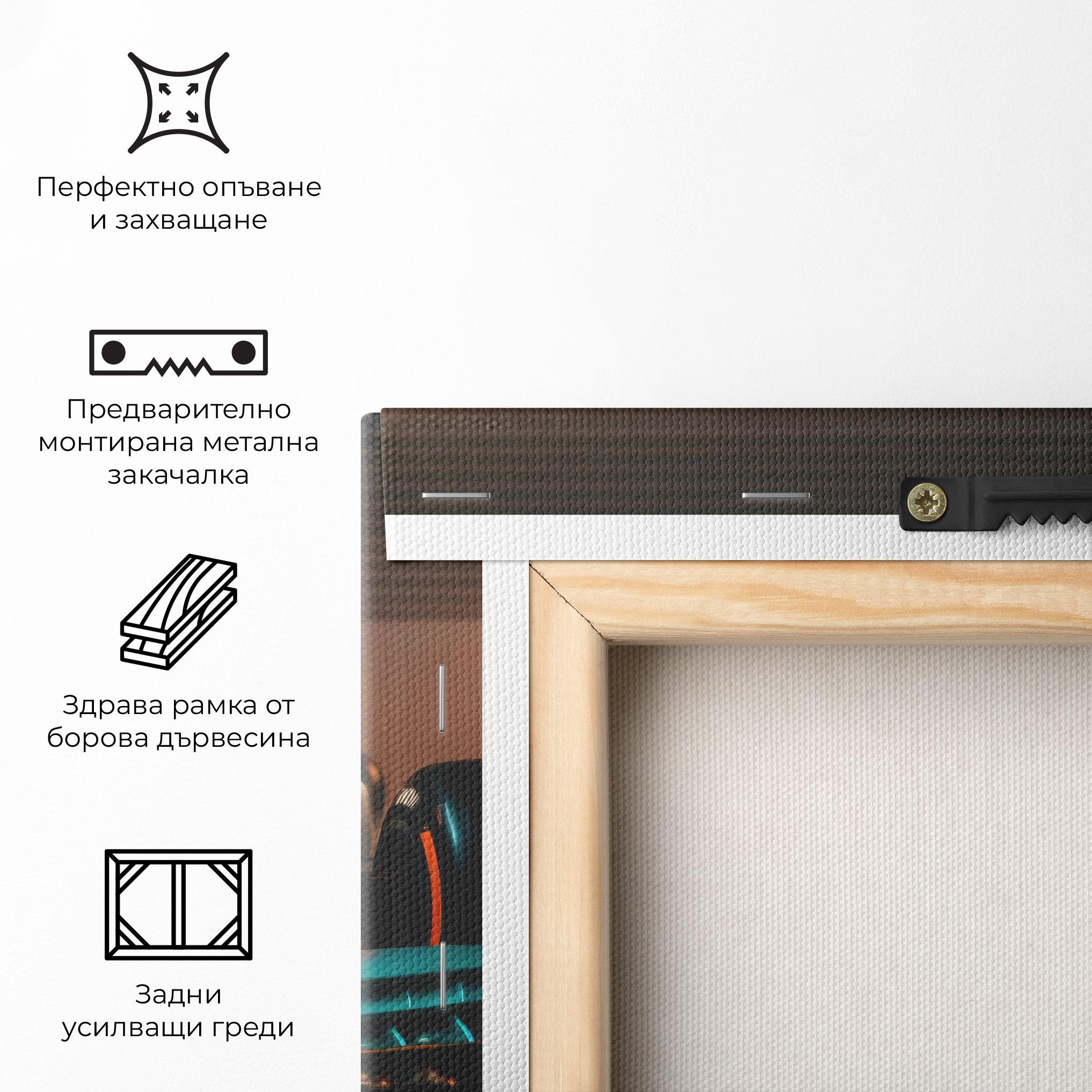 Картина на платно Blue White F1 mockup 5