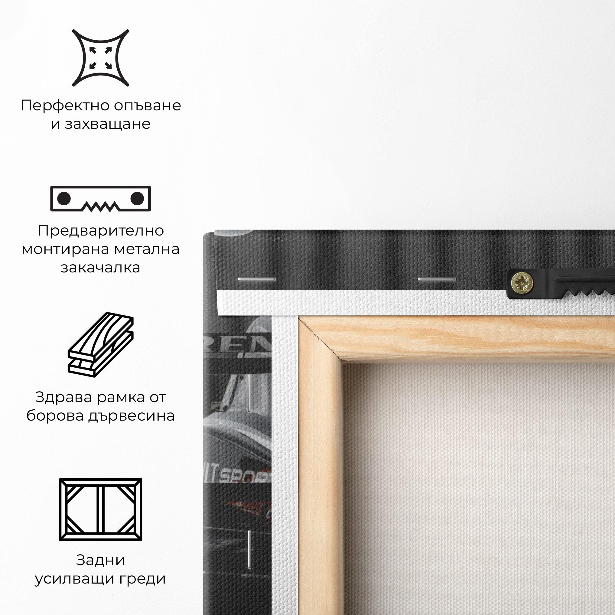 Картина на платно Grey F1 Cars mockup 5