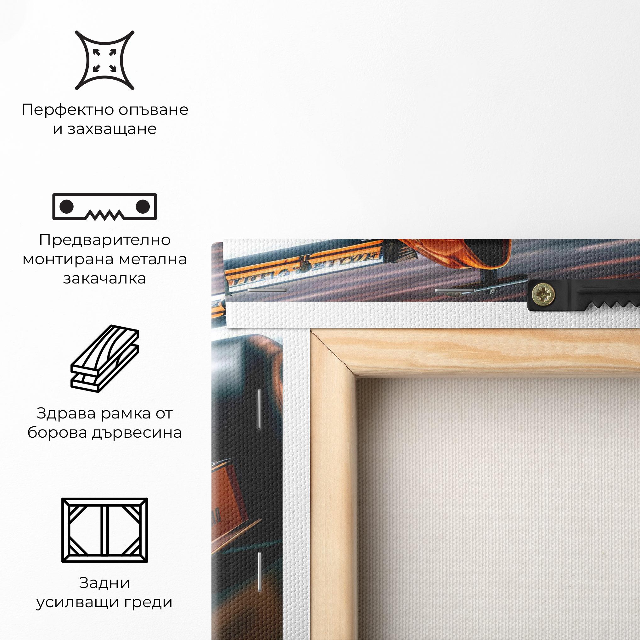 Картина на платно Orange F1 Car mockup 5