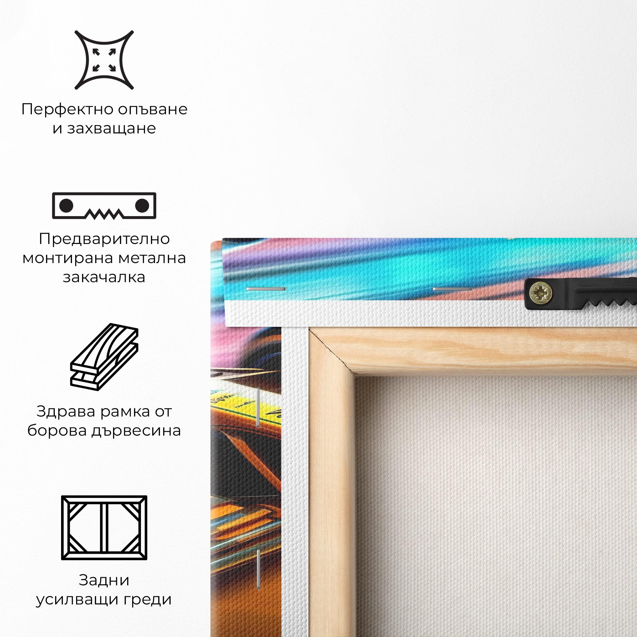 Картина на платно Yellow Blue F1 mockup 5
