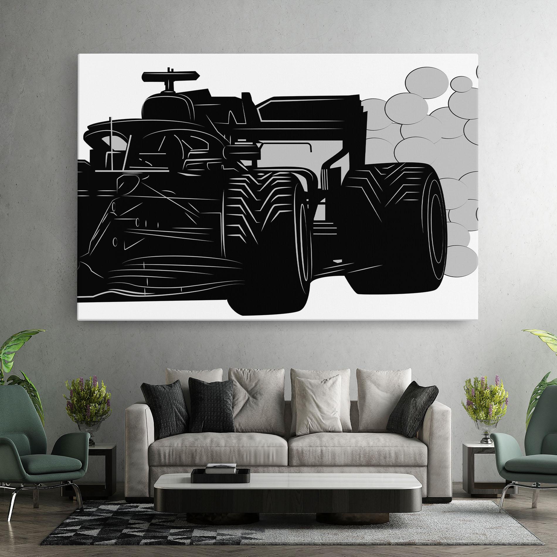 Картина на платно Car F1 Smoke mockup 7