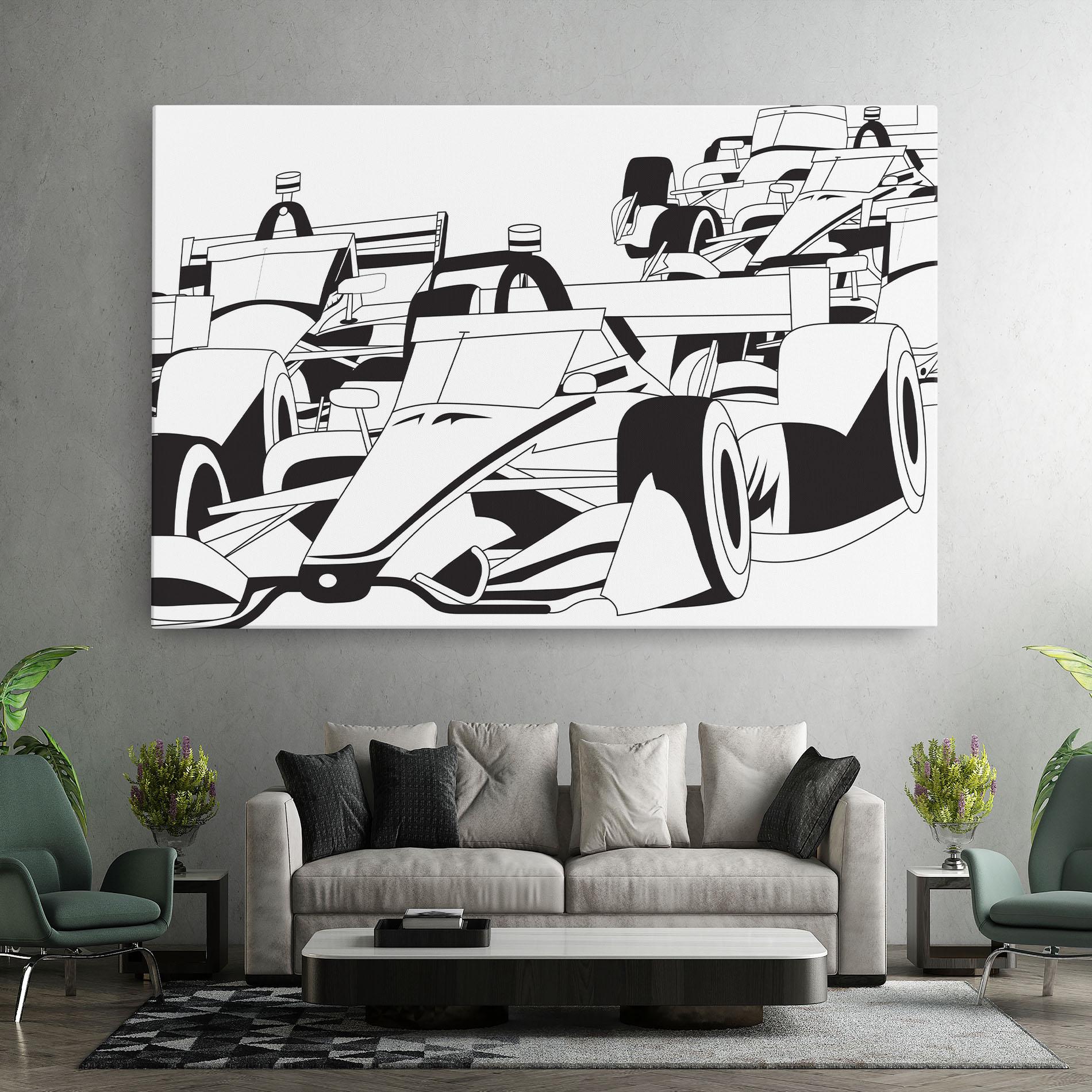 Картина на платно Grand Prix Cars mockup 7