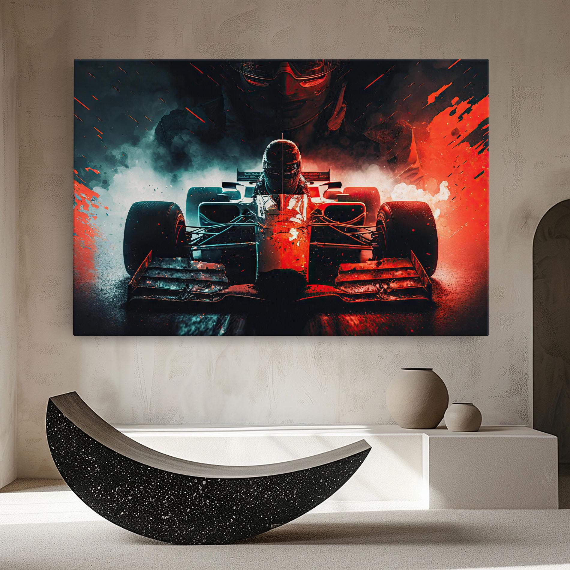 Картина на платно Blue Red F1 mockup 8