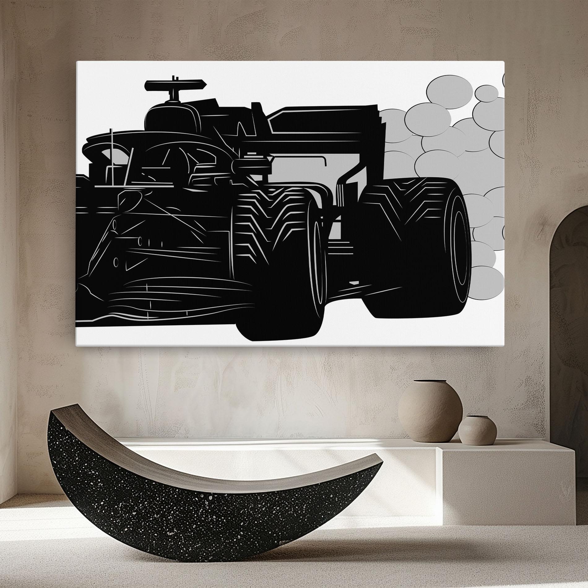 Картина на платно Car F1 Smoke mockup 8