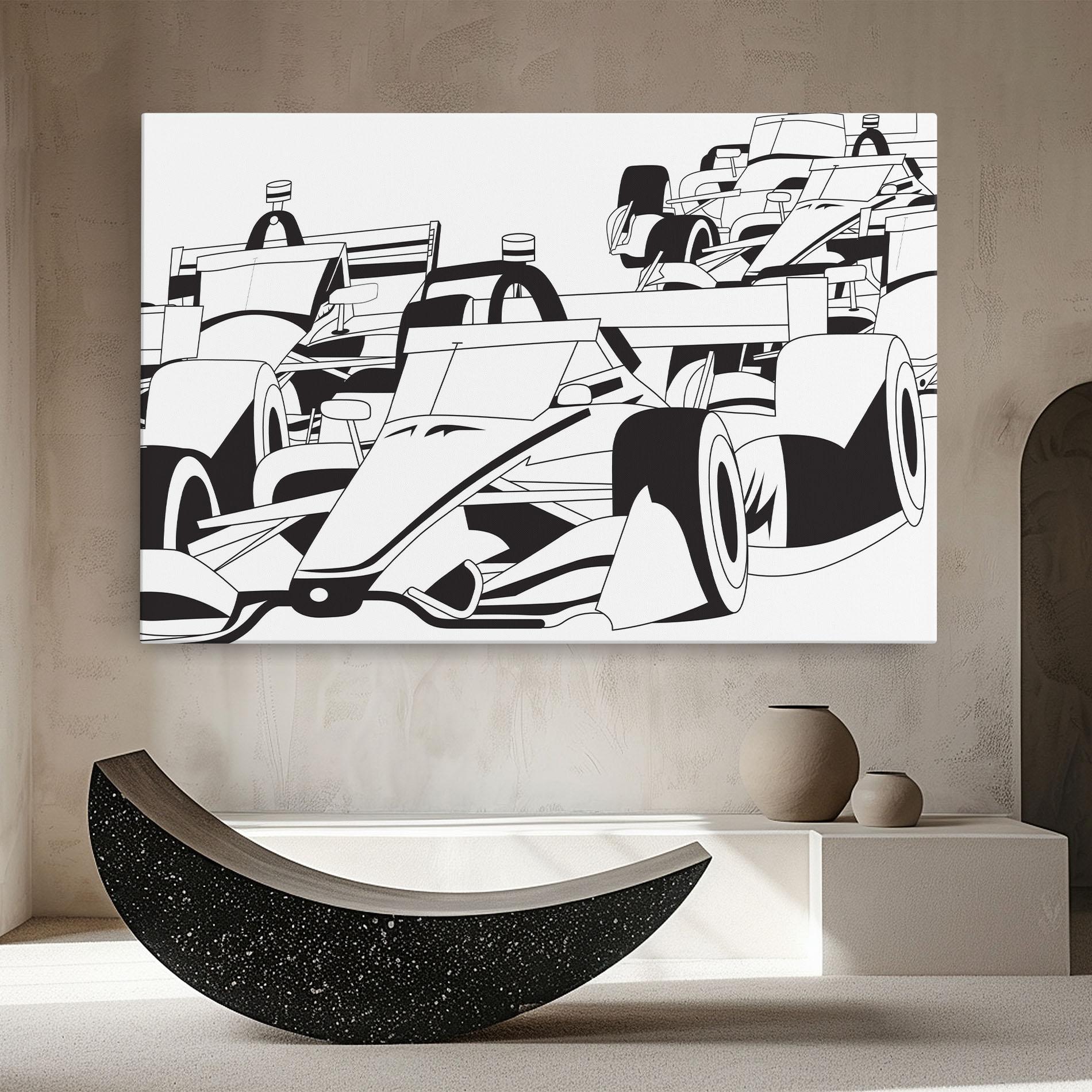Картина на платно Grand Prix Cars mockup 8
