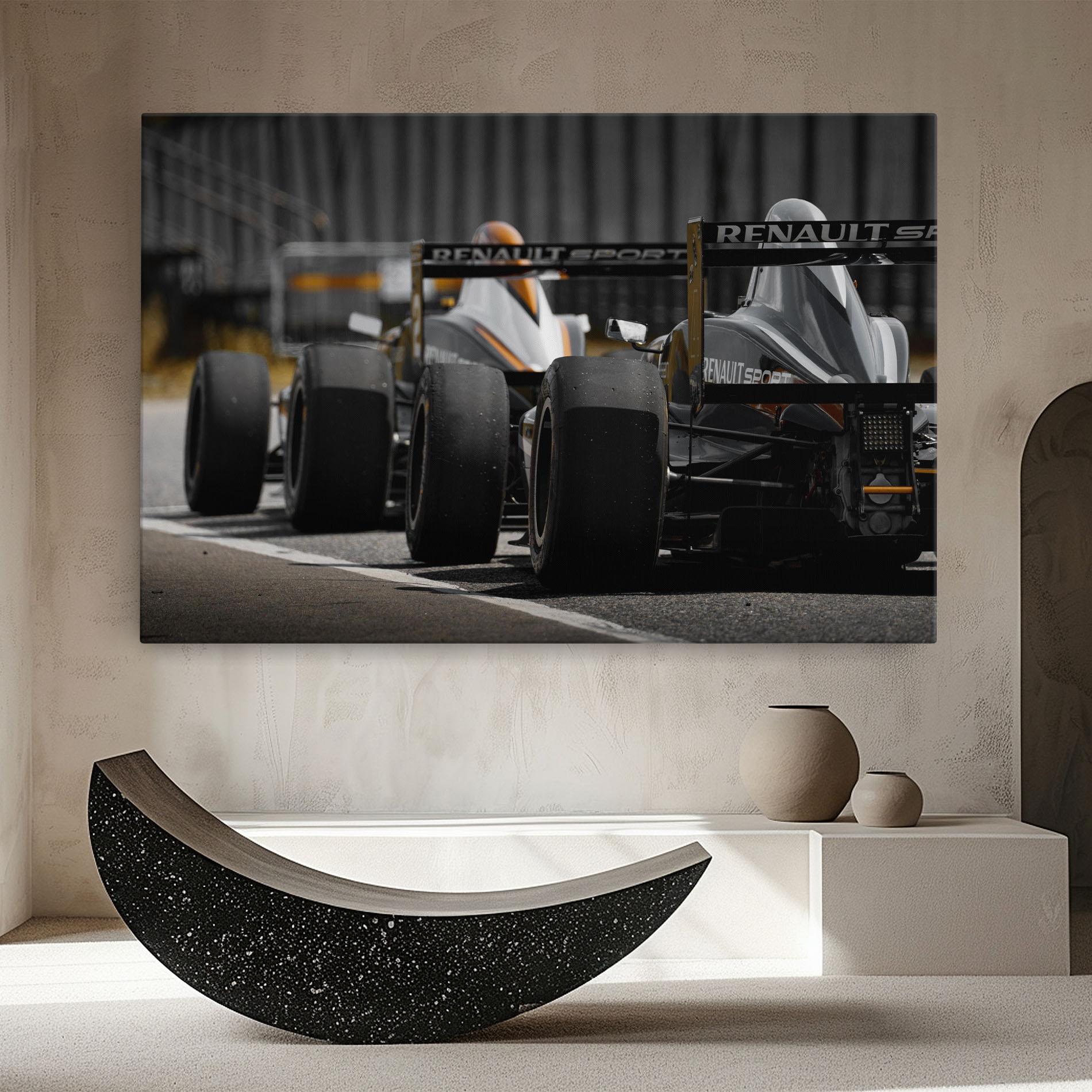 Картина на платно Grey F1 Cars mockup 8