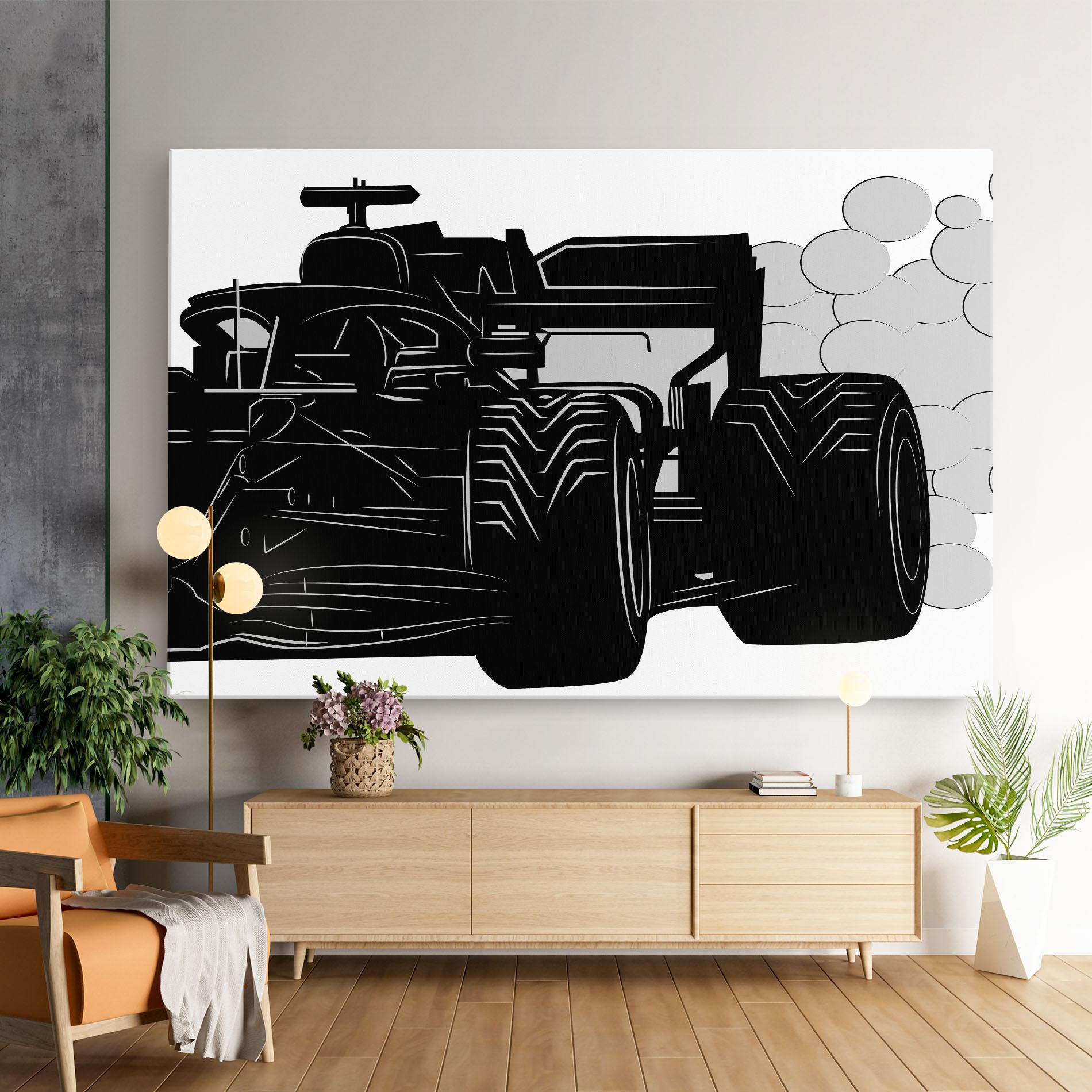 Картина на платно Car F1 Smoke mockup 9