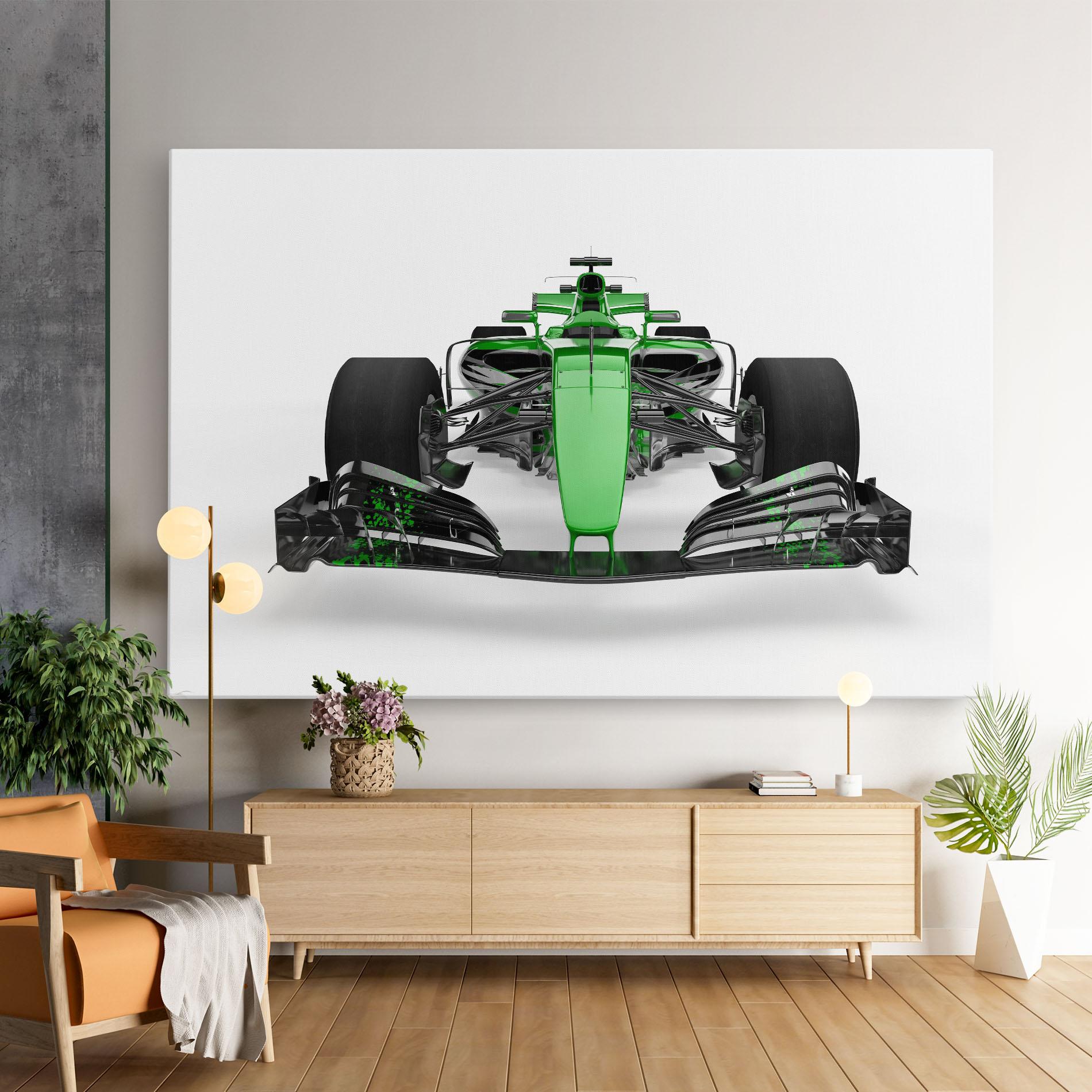 Картина на платно Green F1 Car mockup 9