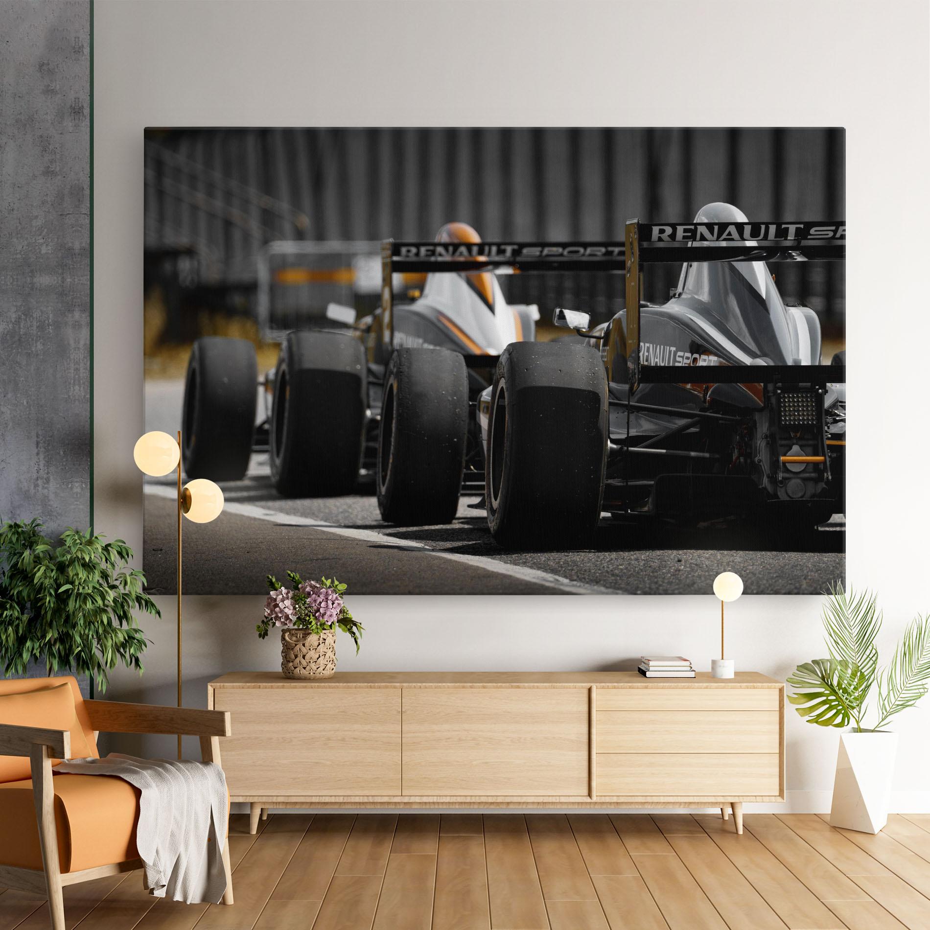 Картина на платно Grey F1 Cars mockup 9