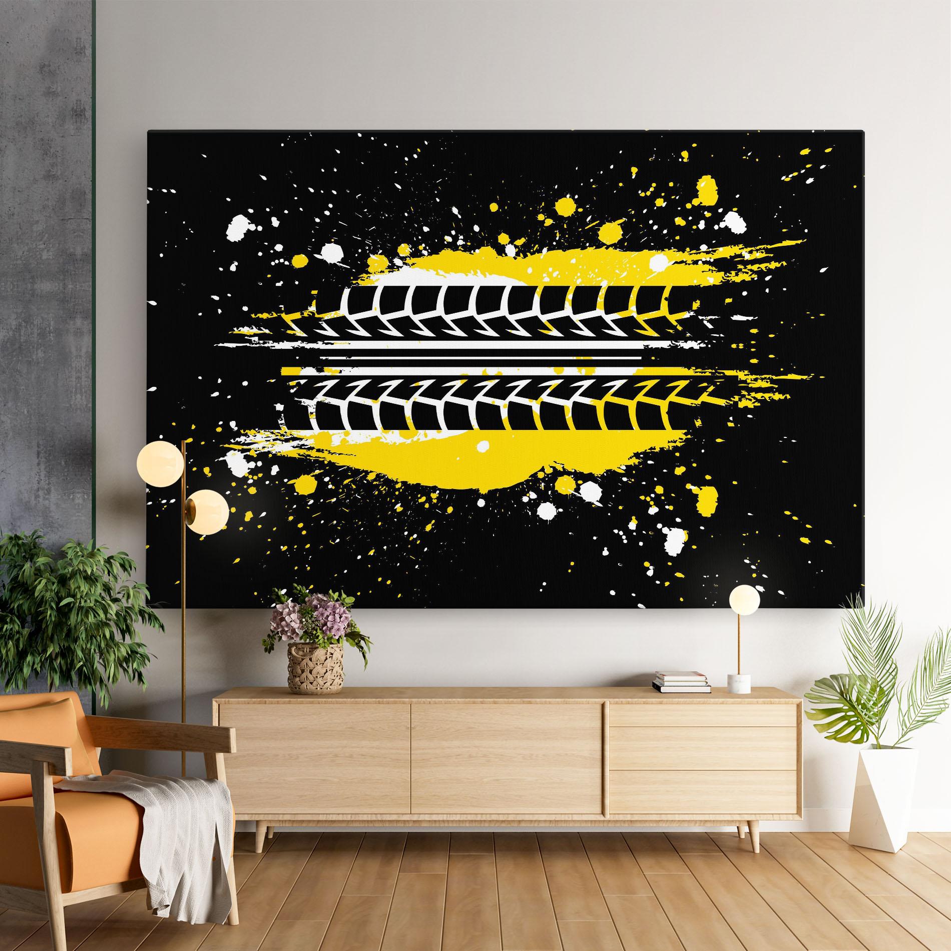 Картина на платно Yellow Traces mockup 9