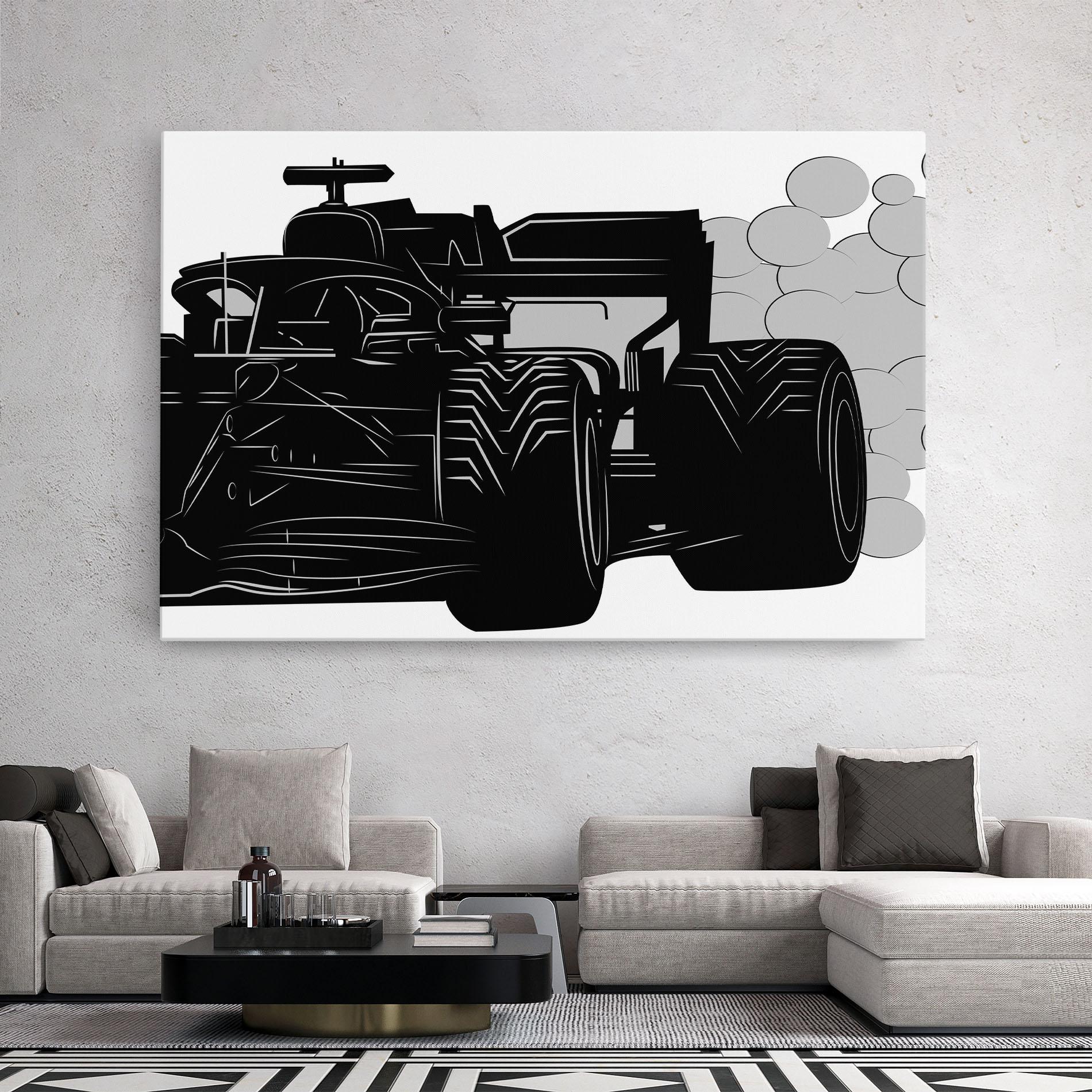 Картина на платно Car F1 Smoke mockup 2
