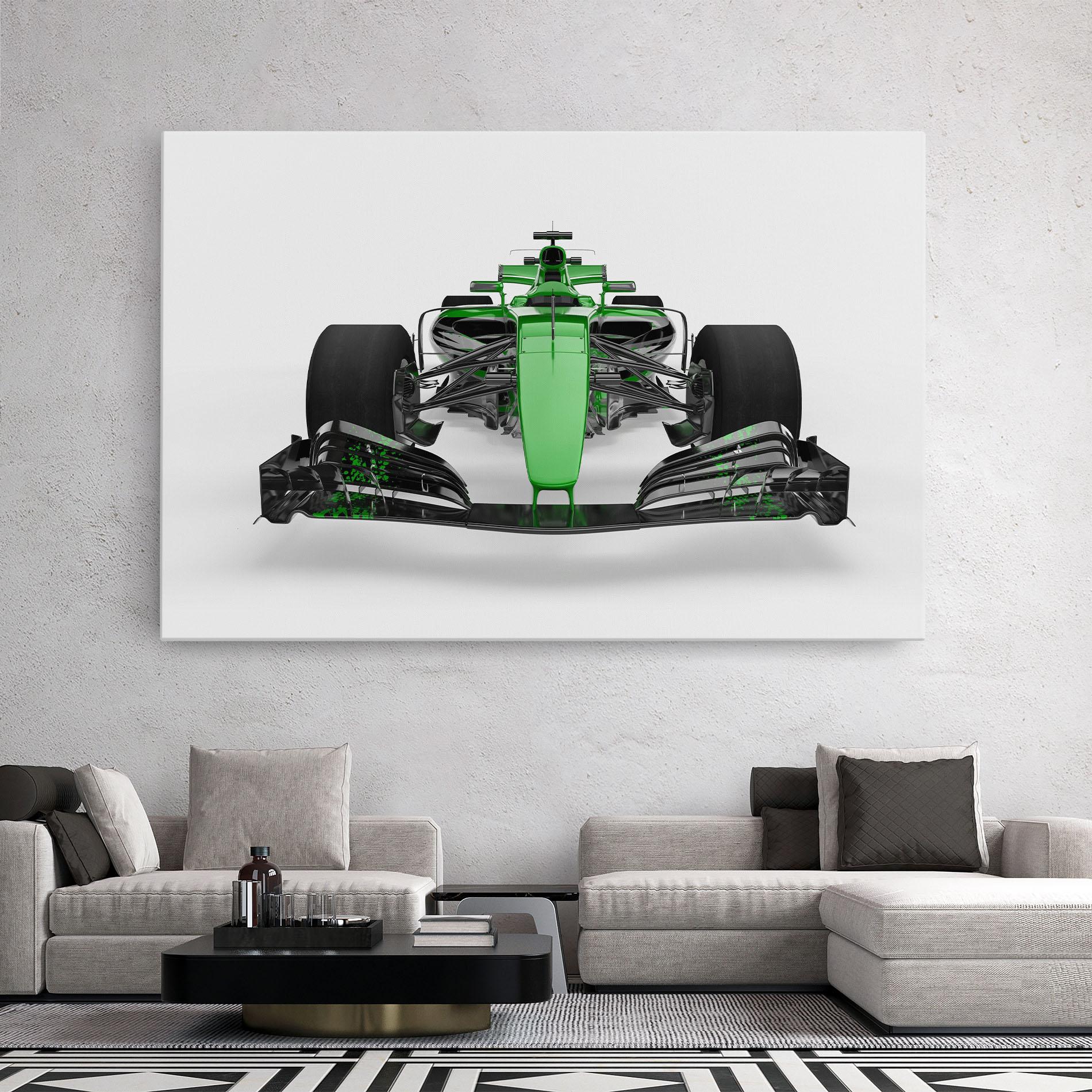 Картина на платно Green F1 Car mockup 2