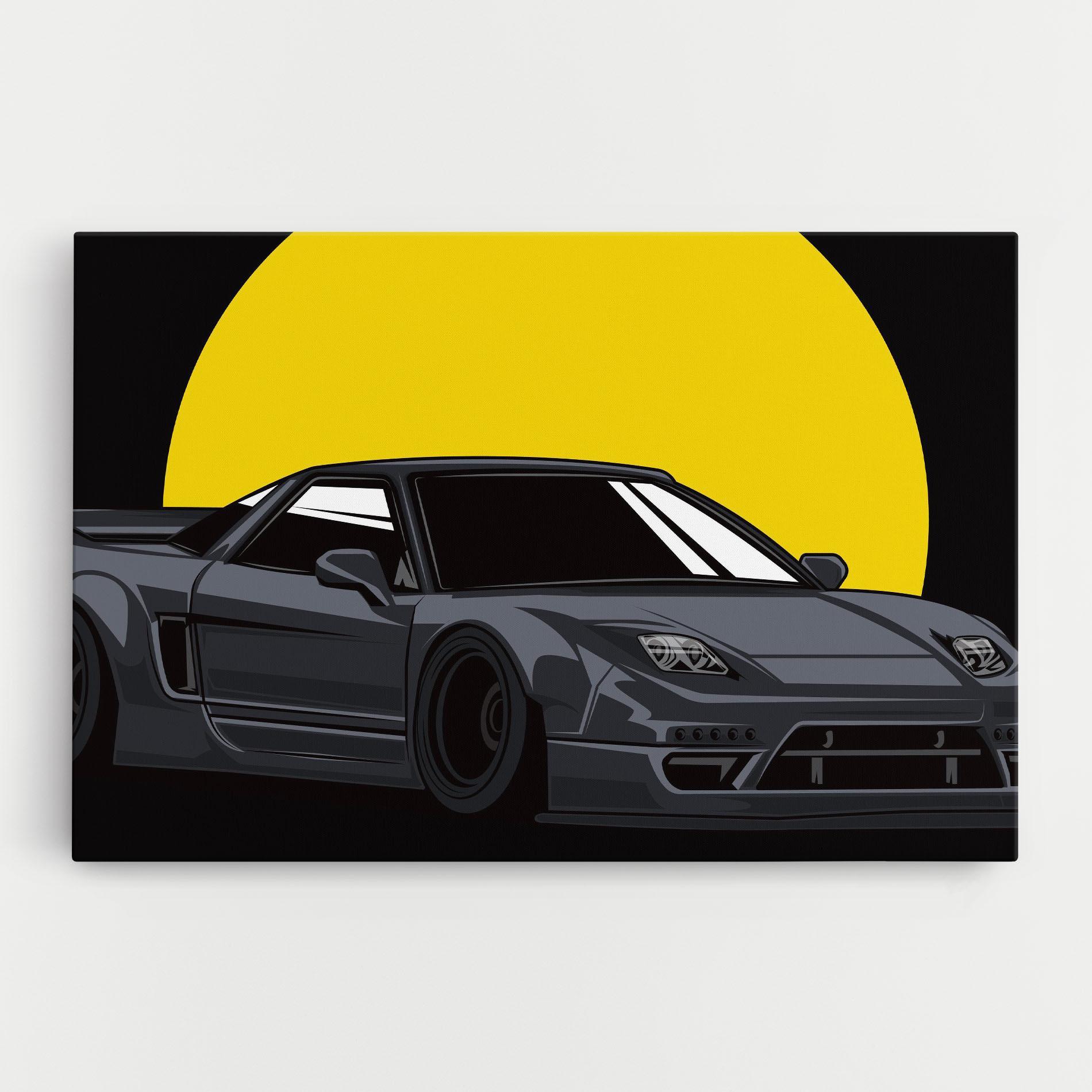 Картина на платно Yellow Sun Car mockup 0