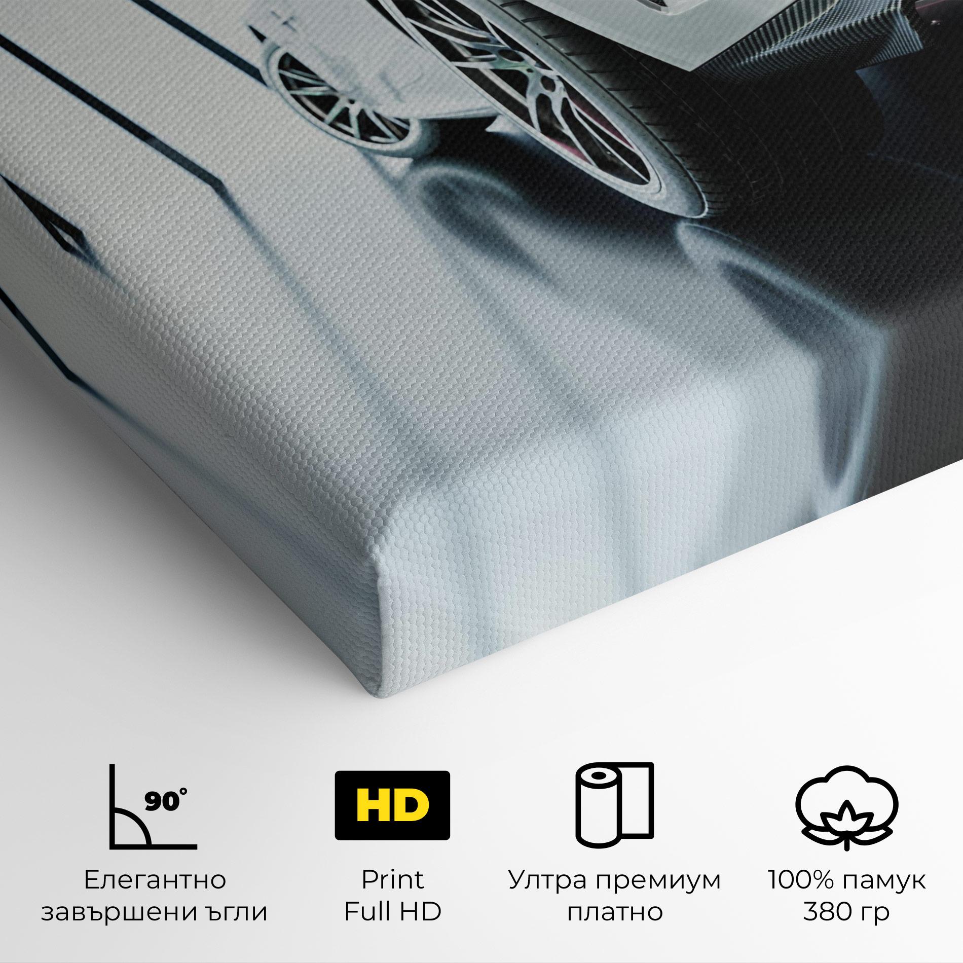 Картина на платно White Mercedes Amg mockup 4