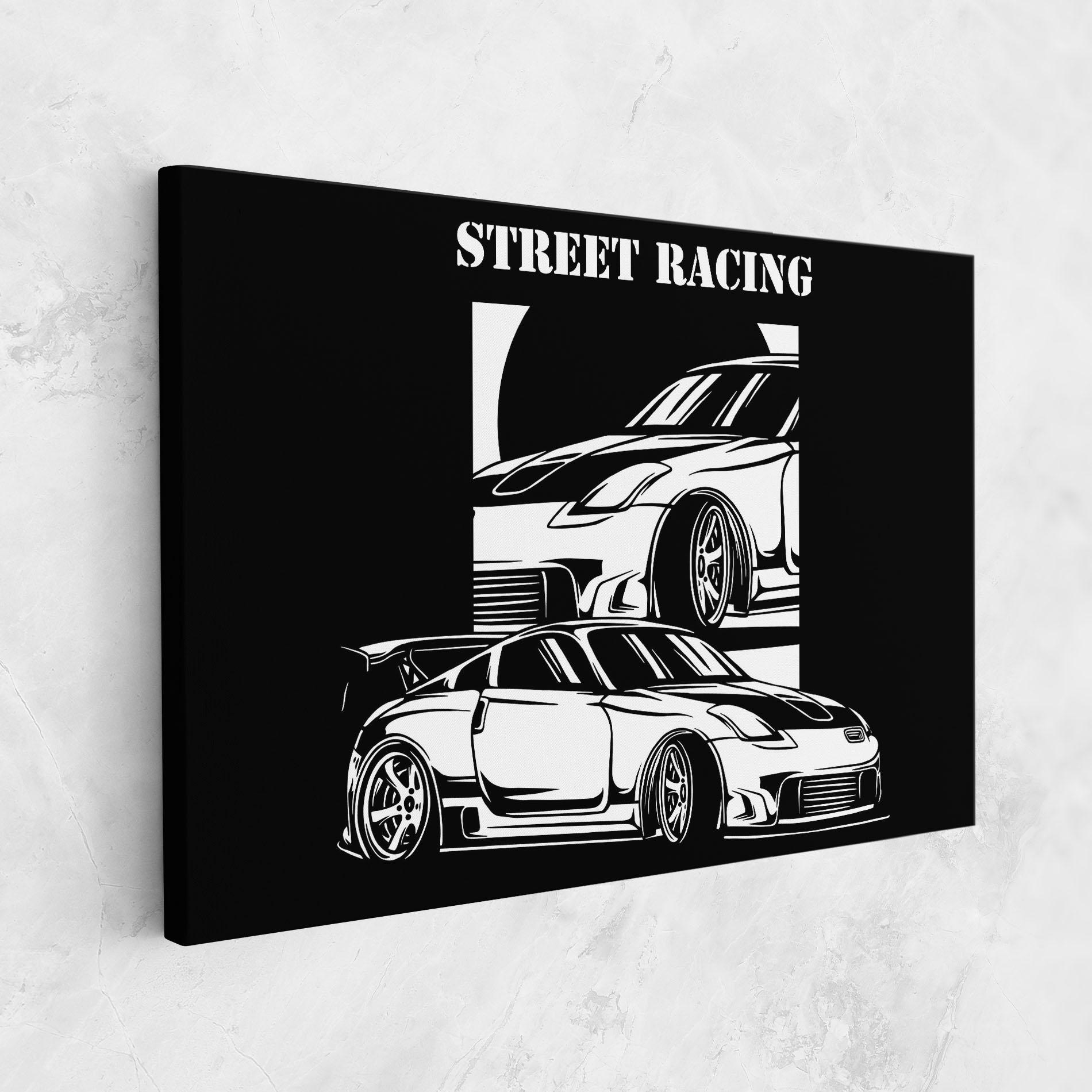 Картина на платно Car Street Racing mockup 1