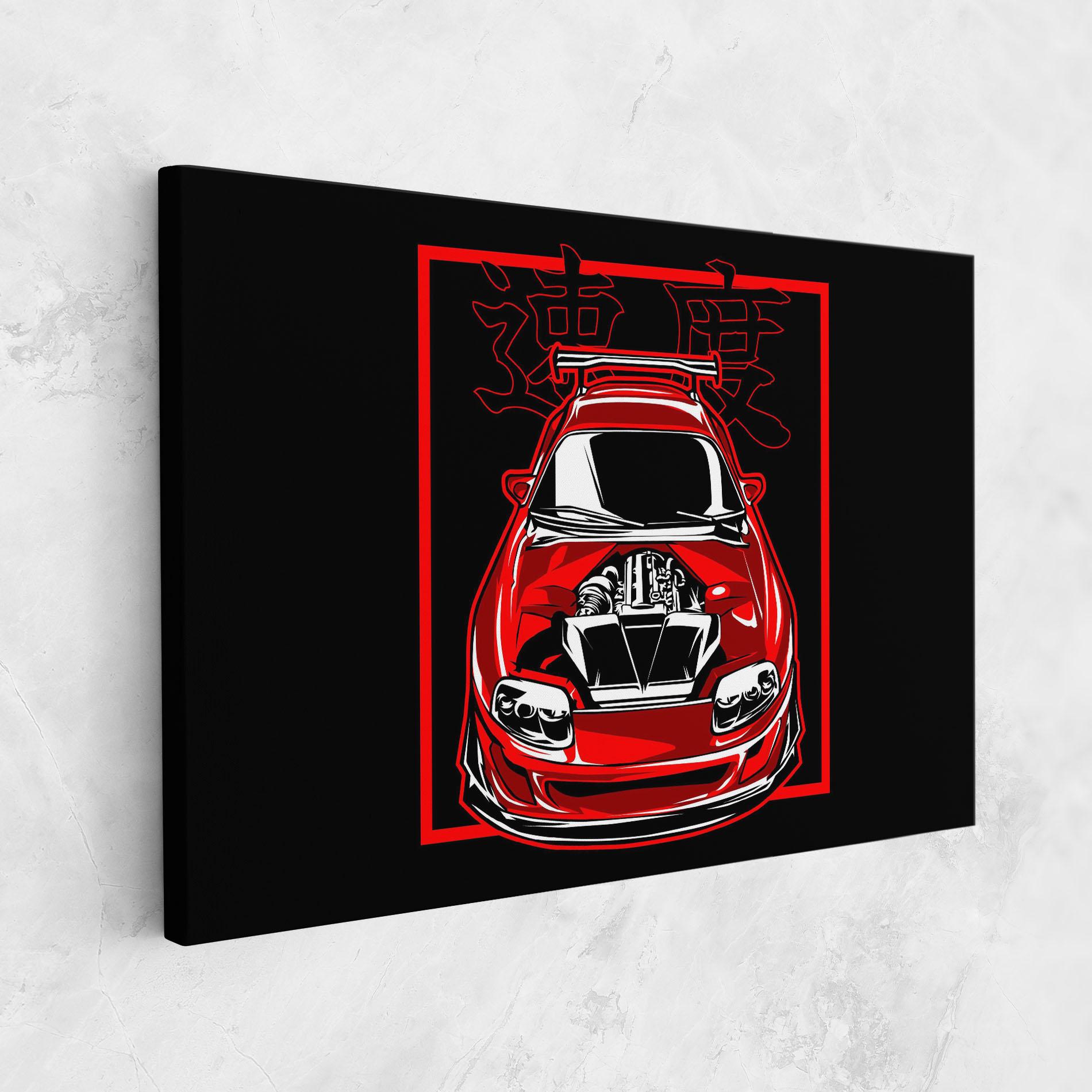 Картина на платно Japanese Red Car mockup 1