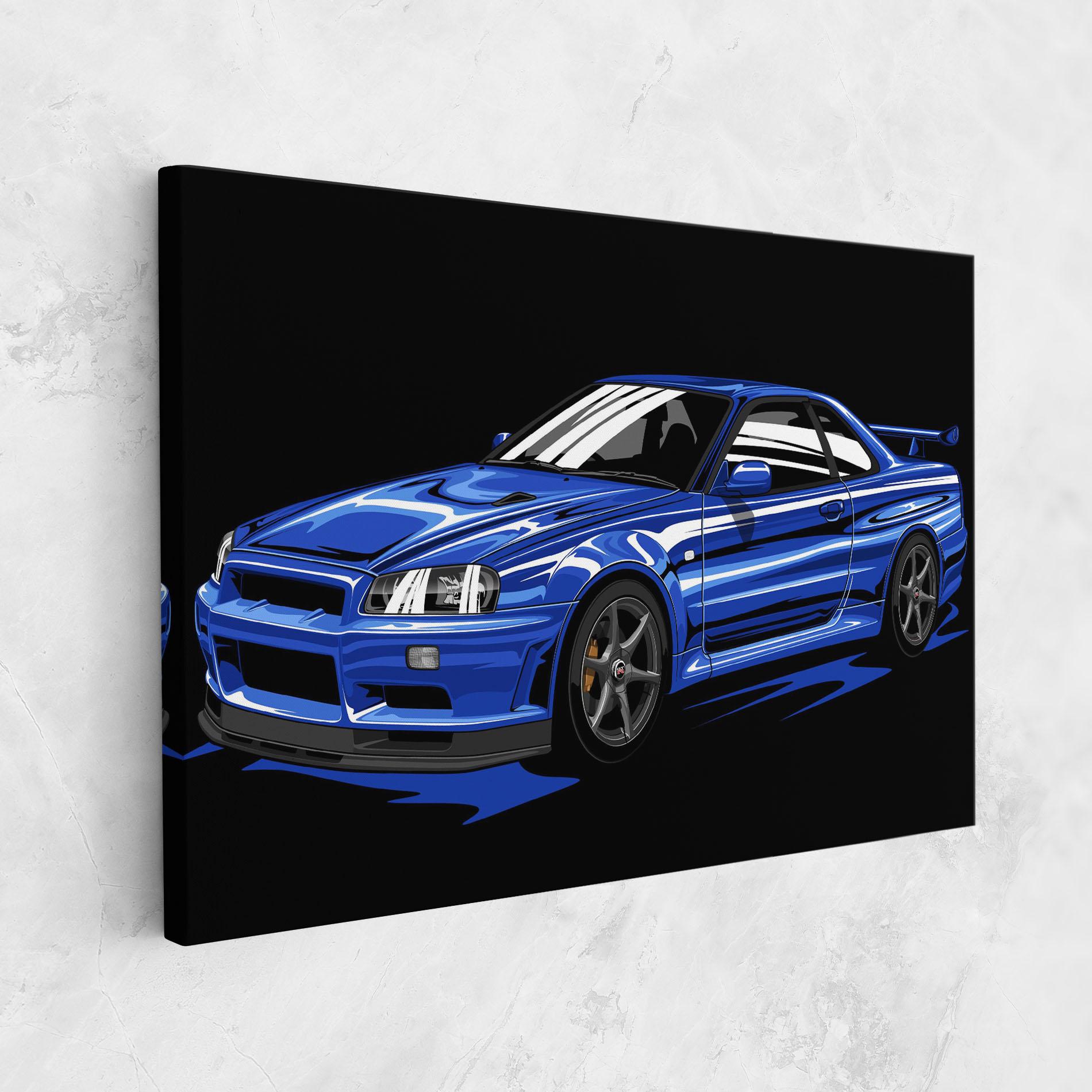 Картина на платно Sport Blue Car mockup 1