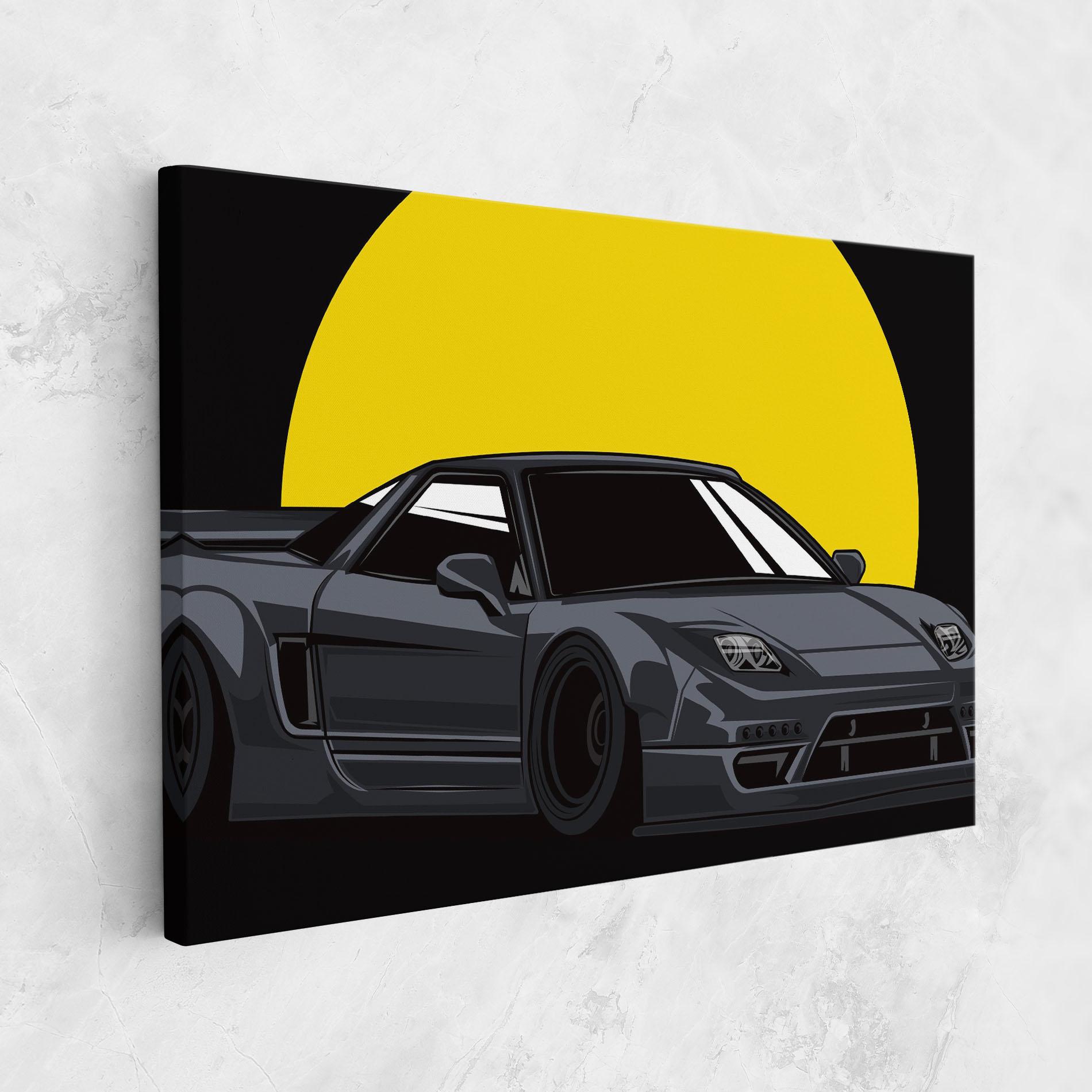 Картина на платно Yellow Sun Car mockup 1