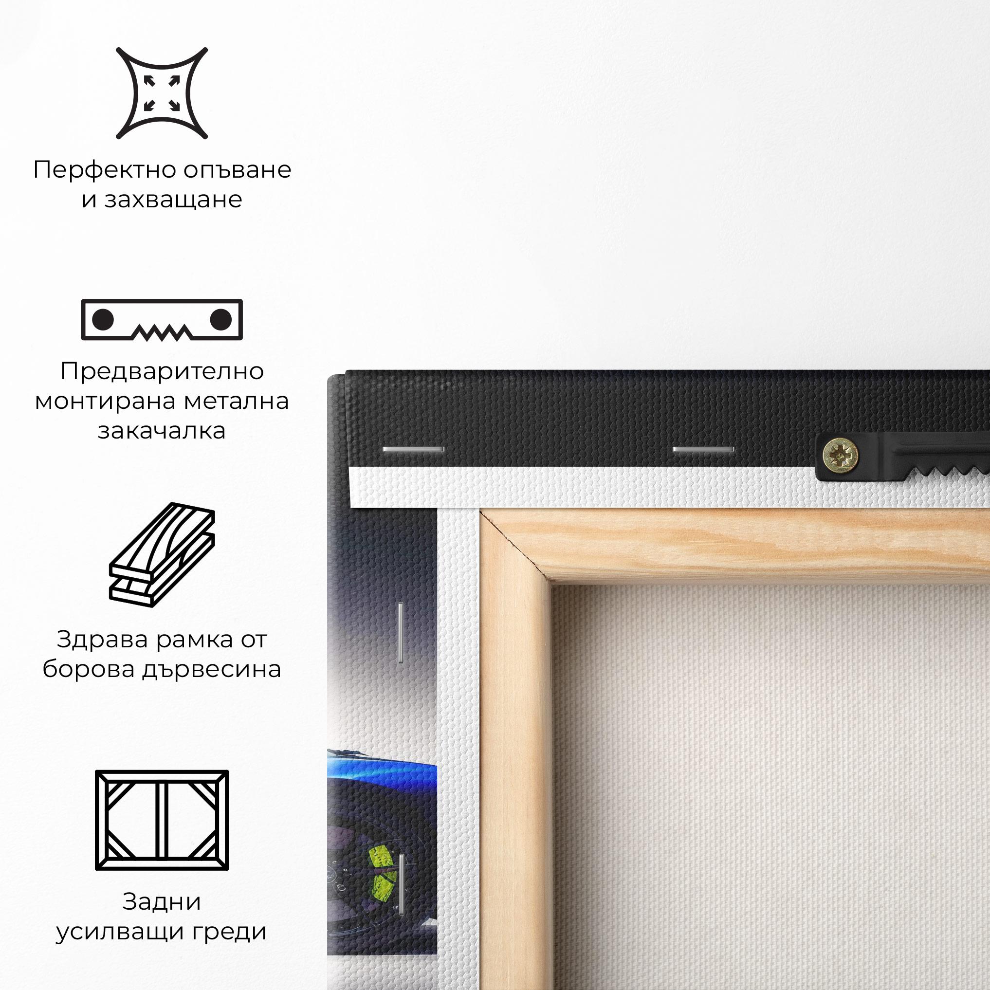 Картина на платно Blue Hypercar Side mockup 5