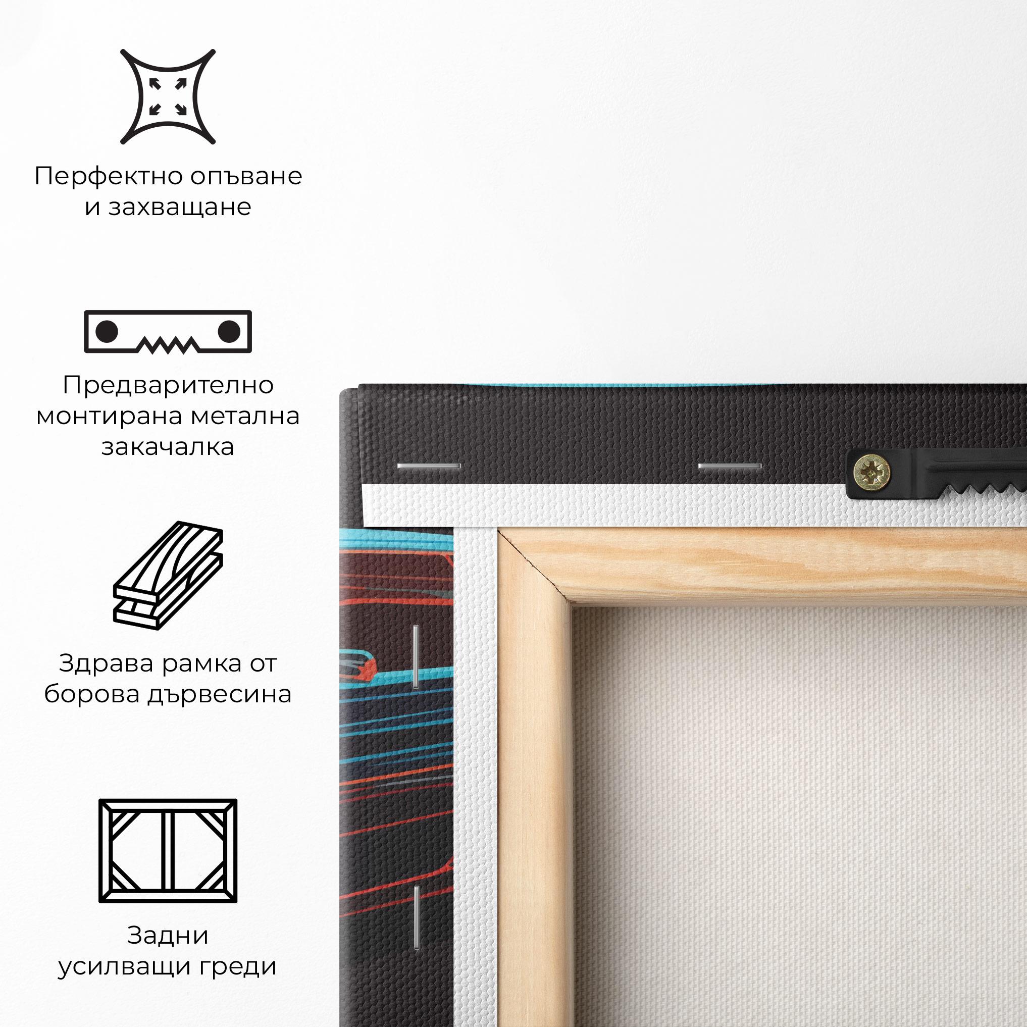 Картина на платно Blue Orange Car mockup 5