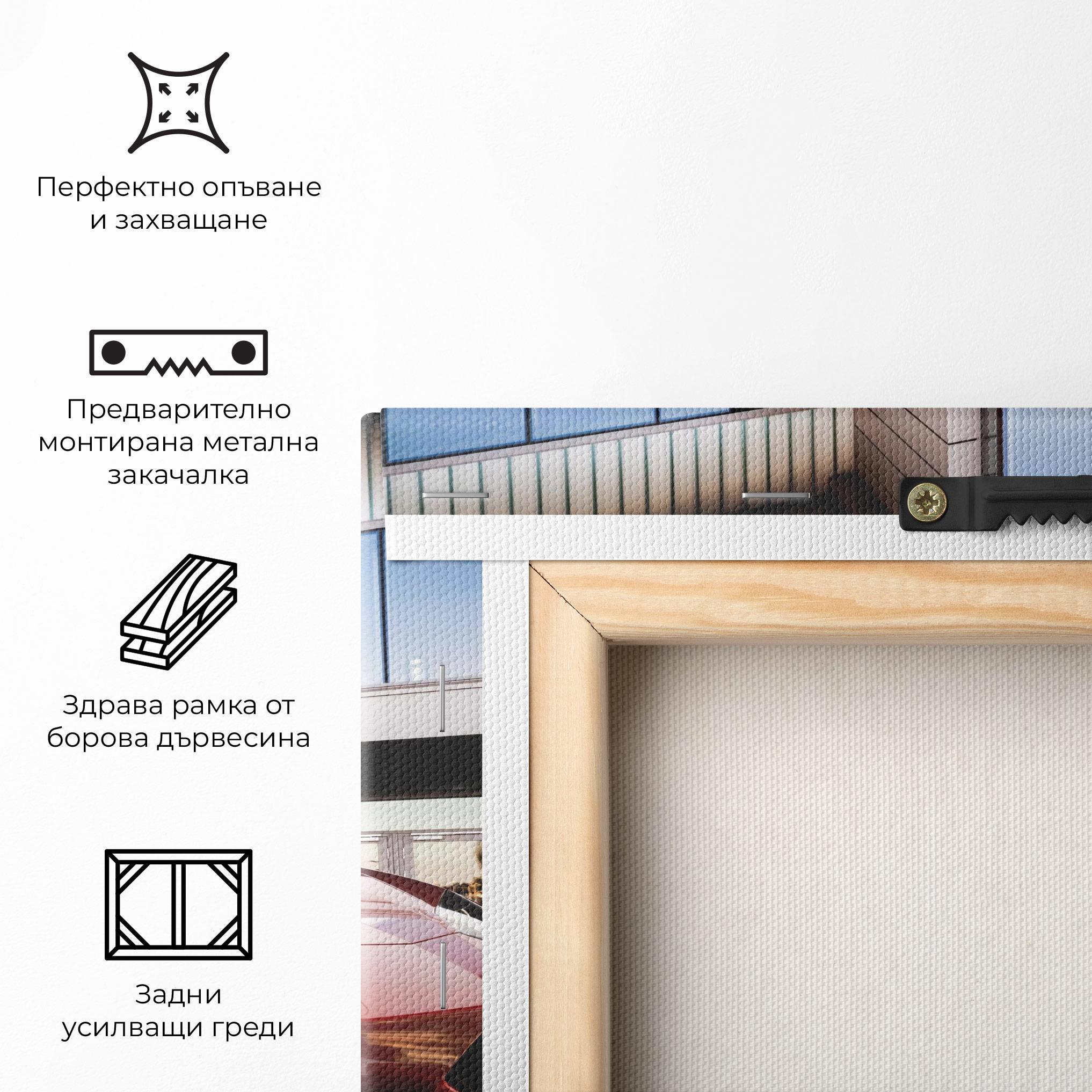 Картина на платно Red Lambo Outside mockup 5