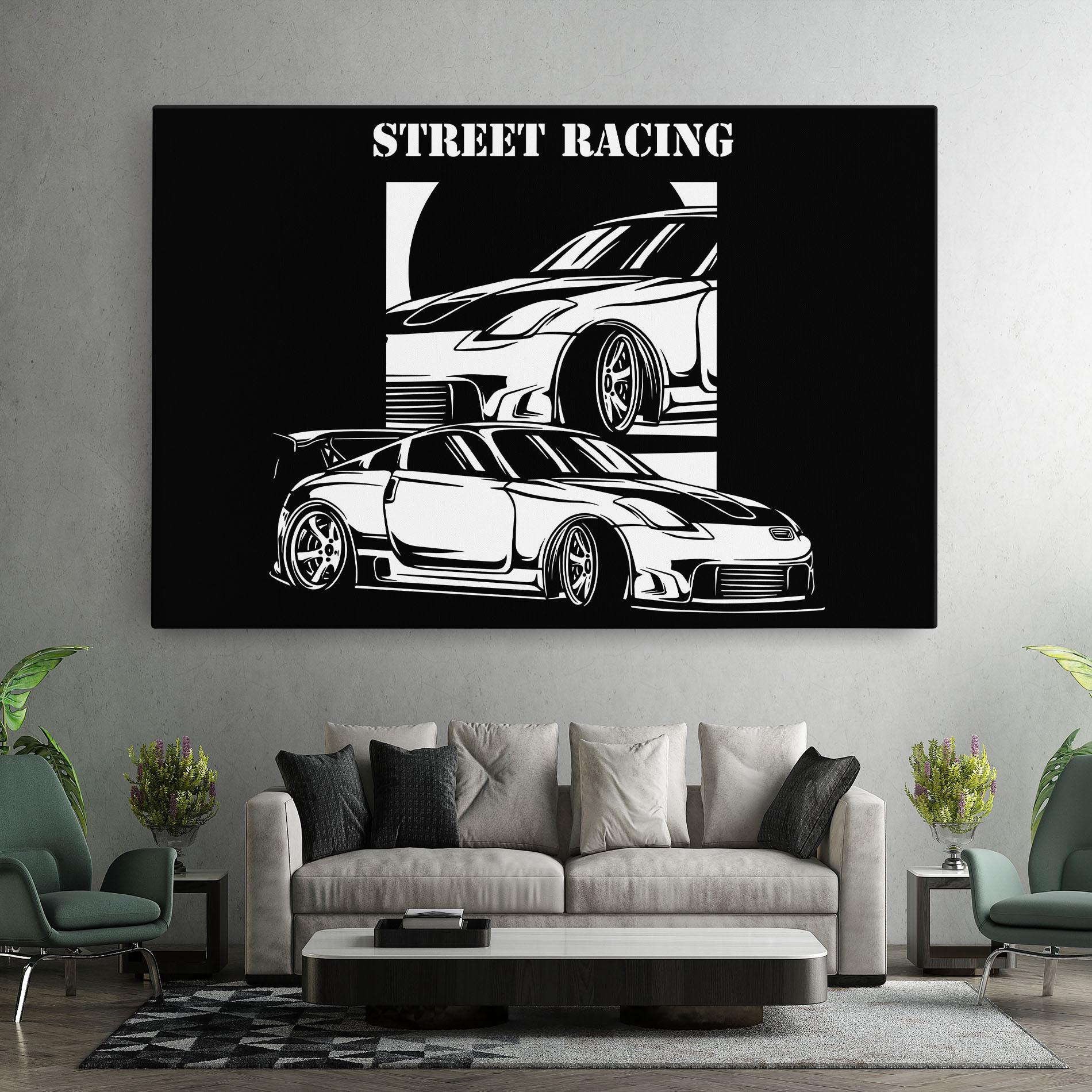 Картина на платно Car Street Racing mockup 7