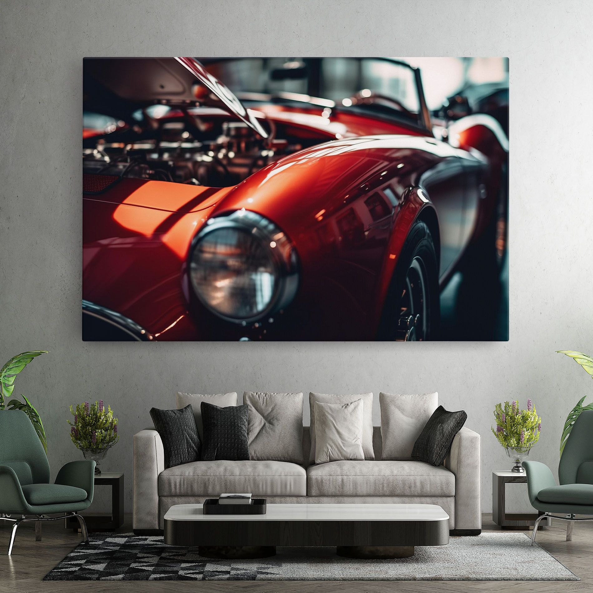 Old Vintage Red Car mockup 7