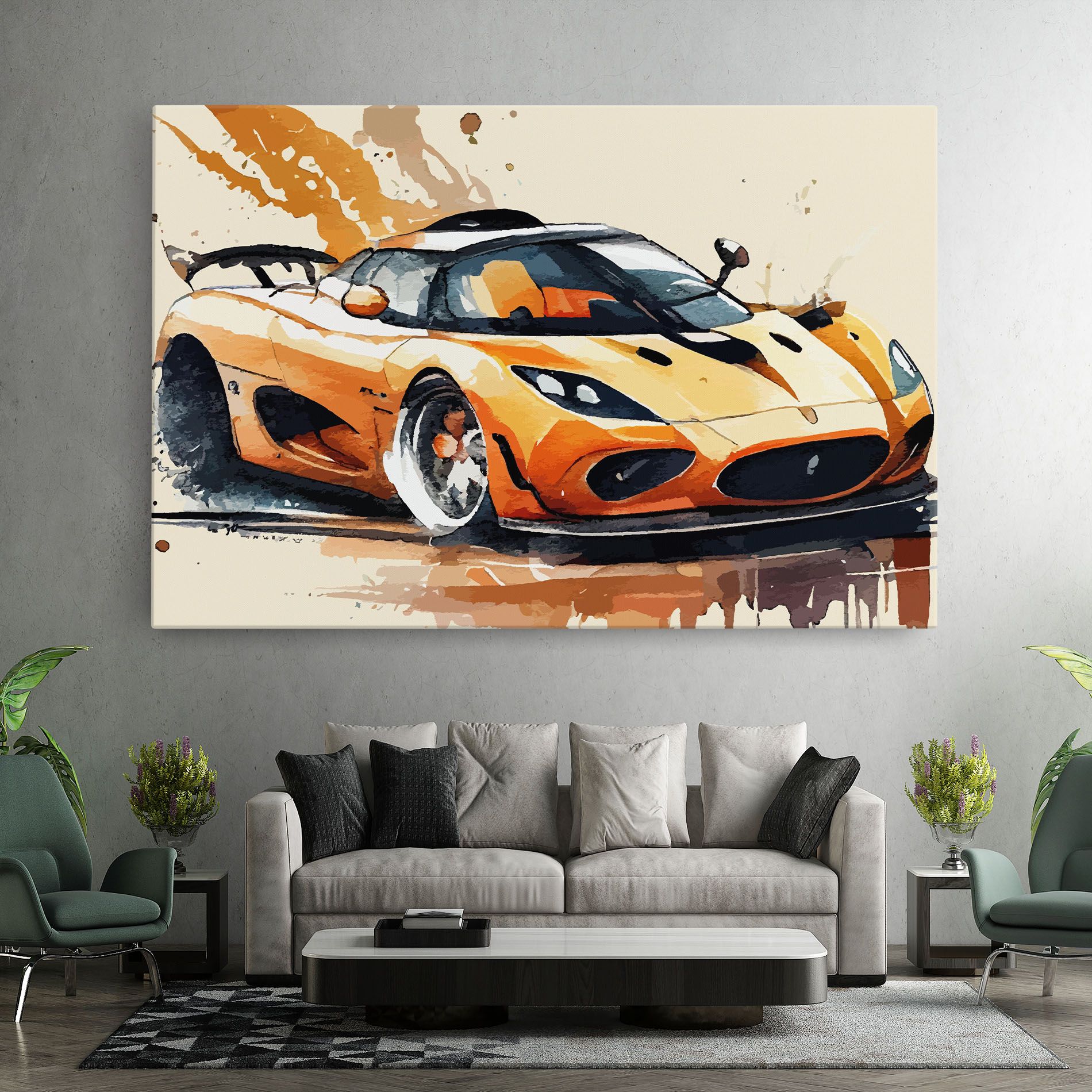 Orange Paint Car mockup 7