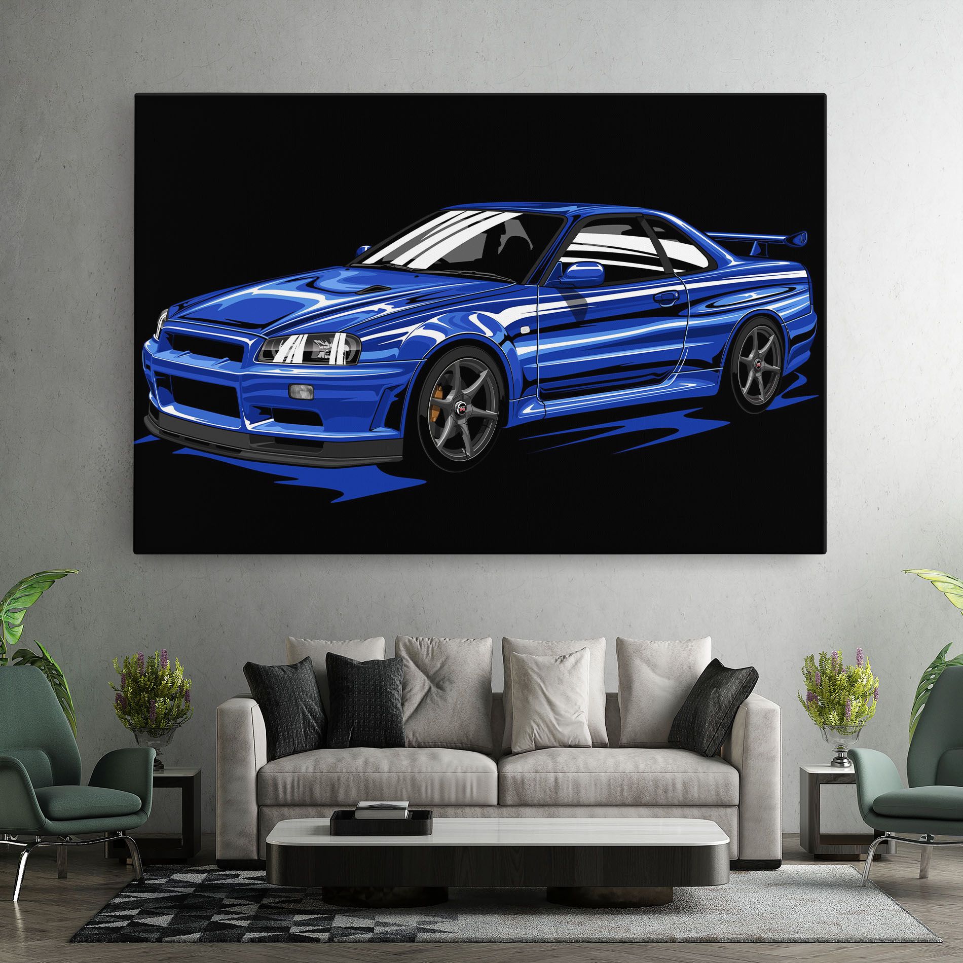Sport Blue Car mockup 7