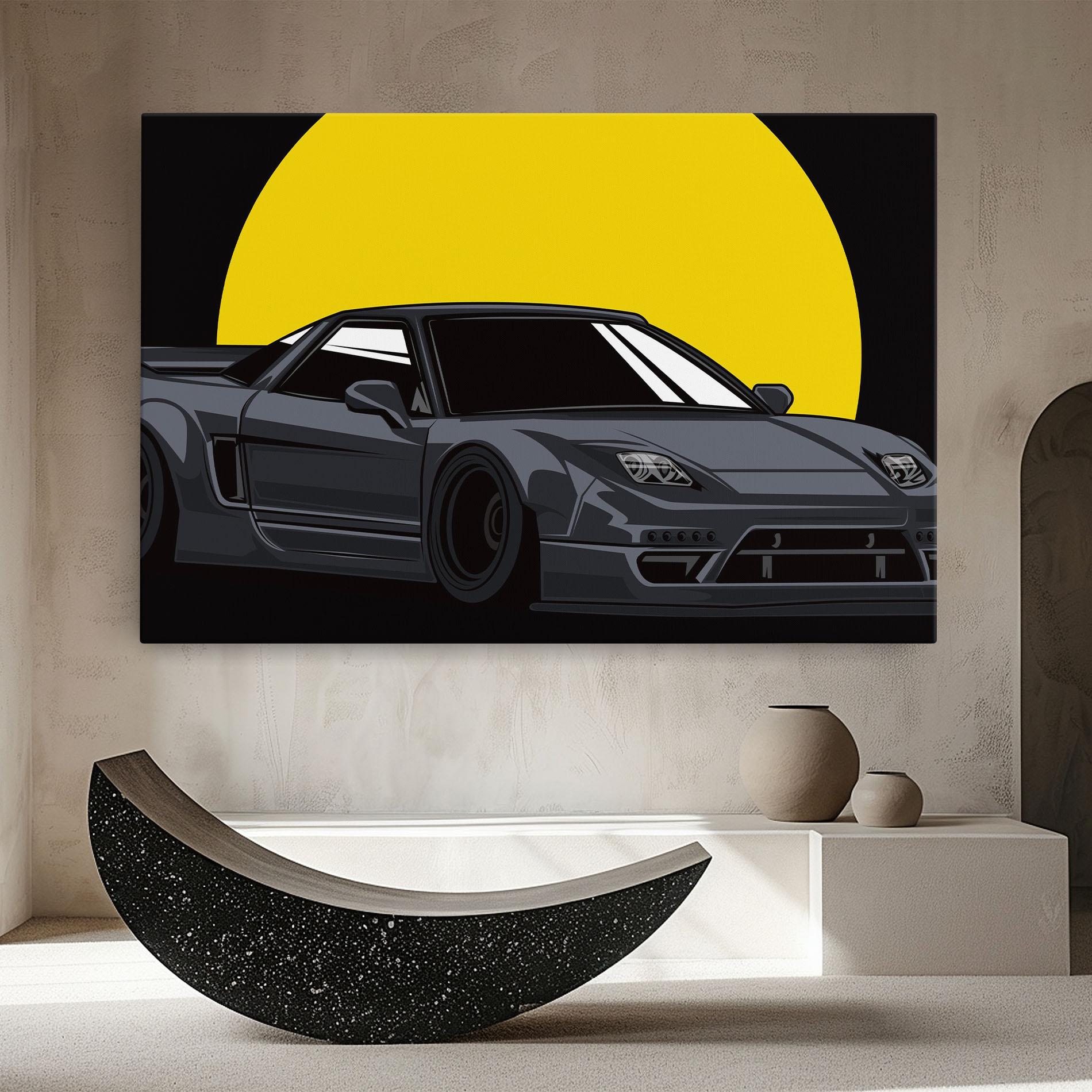 Картина на платно Yellow Sun Car mockup 8