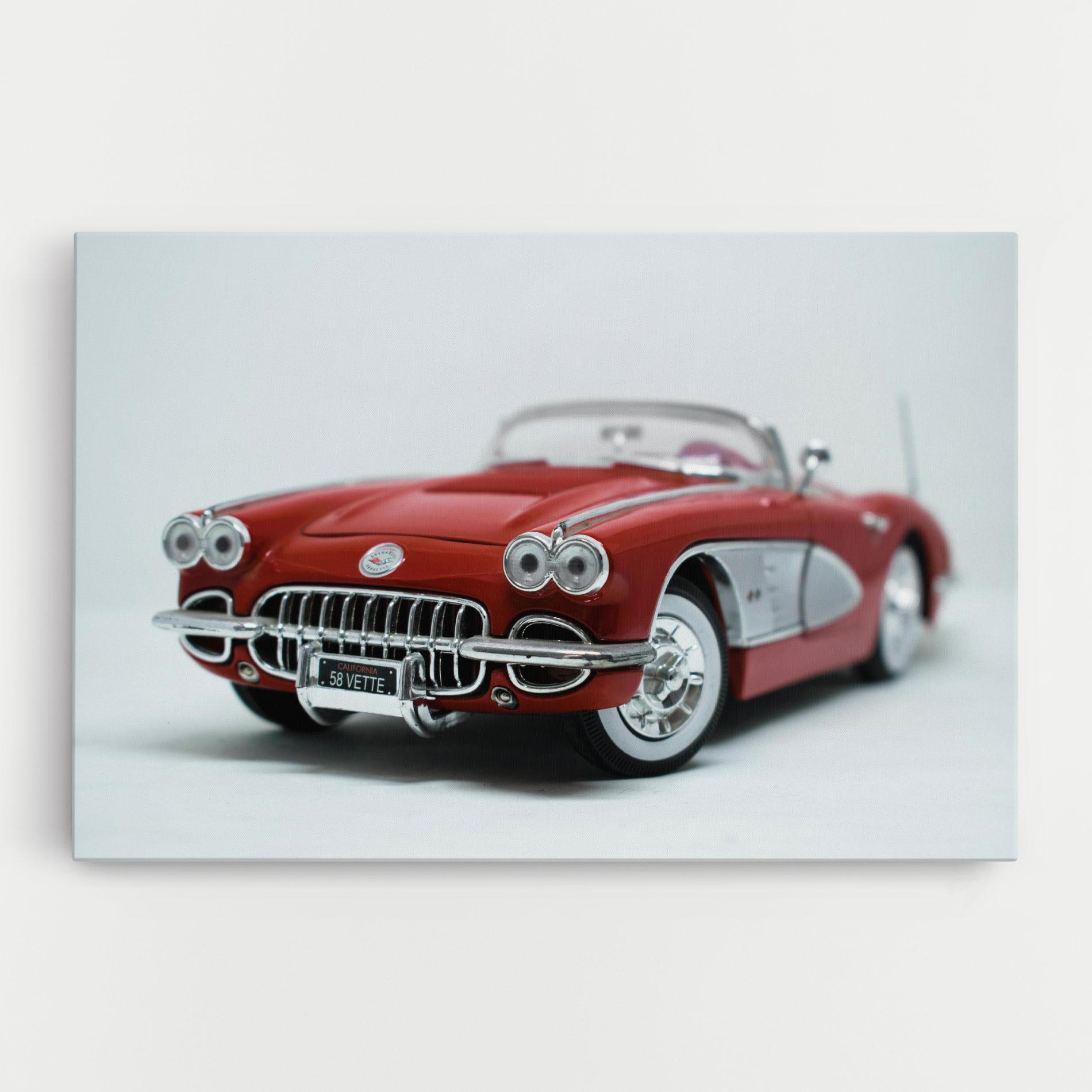 Картина на платно Vintage Red Car mockup 0
