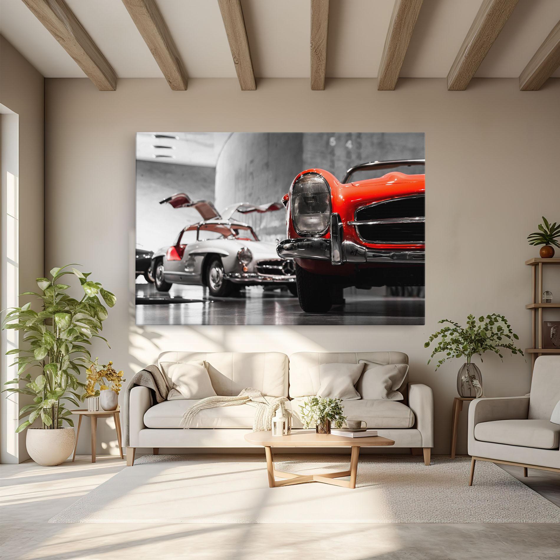 Картина на платно Vintage Red White mockup 6