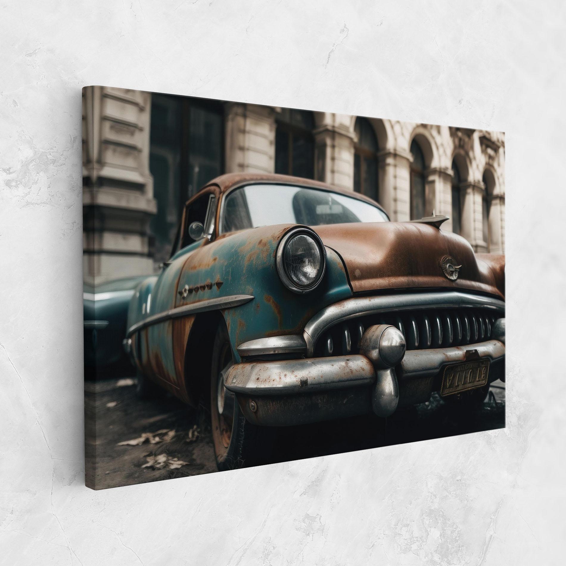 Картина на платно Old Brown Car mockup 1