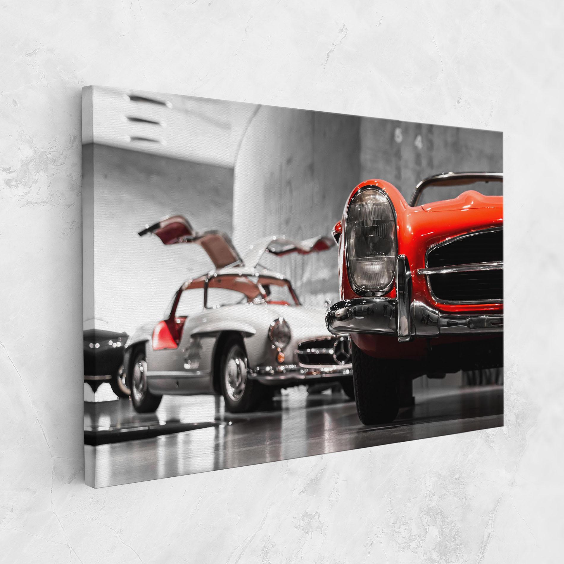 Картина на платно Vintage Red White mockup 1