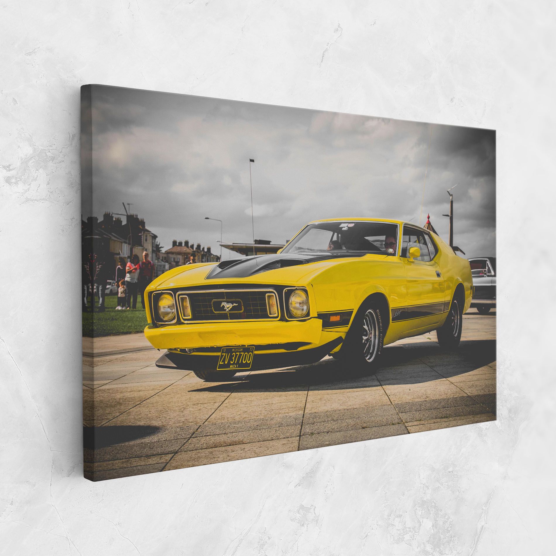 Vintage Yellow Car mockup 1