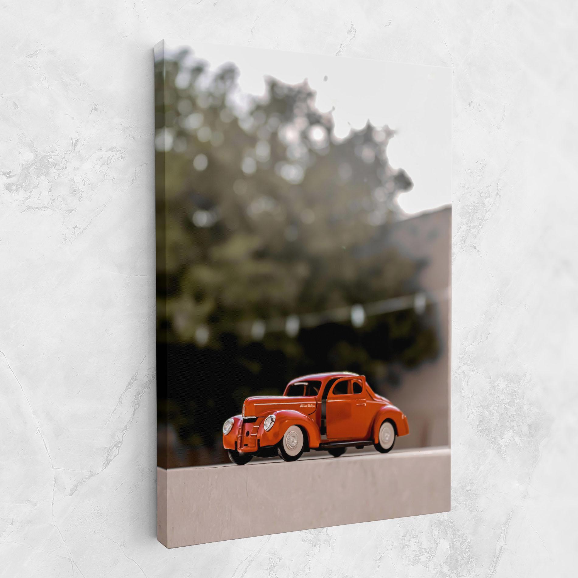 Картина на платно Orange Toy Car mockup 1