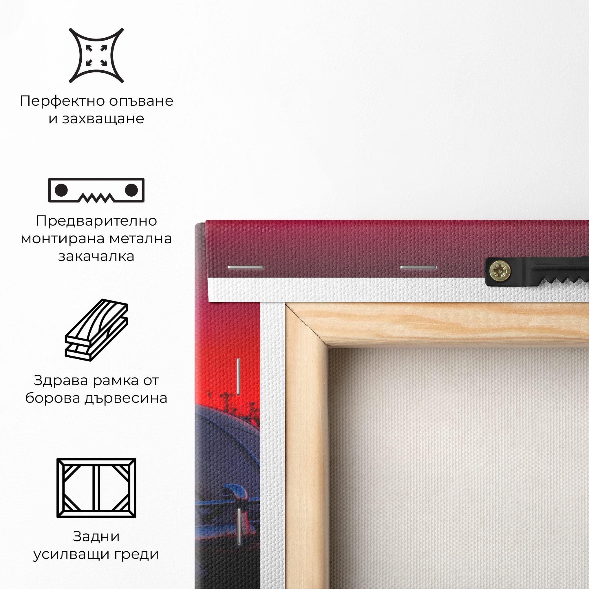 Картина на платно Old Car Sunset mockup 5