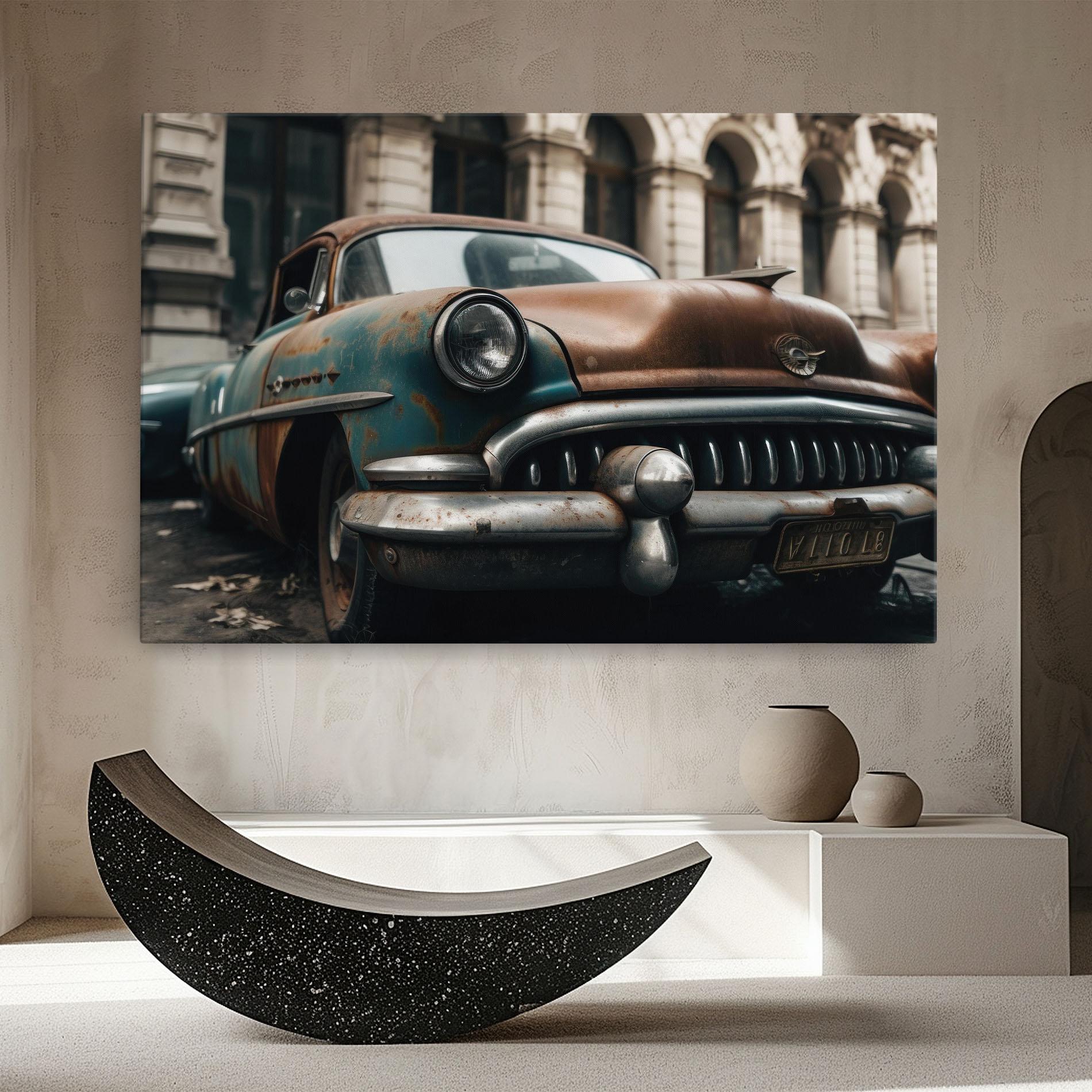 Картина на платно Old Brown Car mockup 8