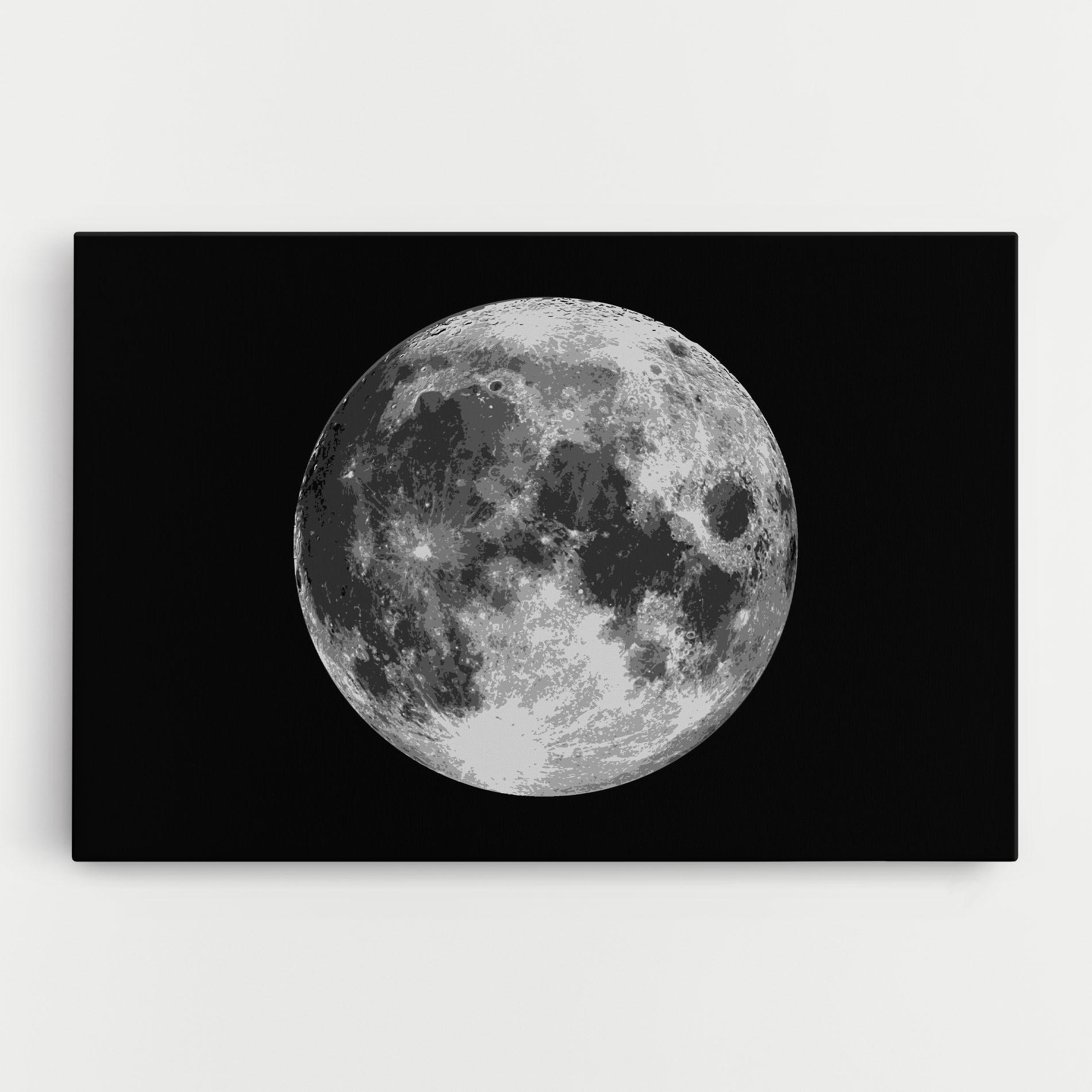 Картина на платно Grey Shiny Moon mockup 0