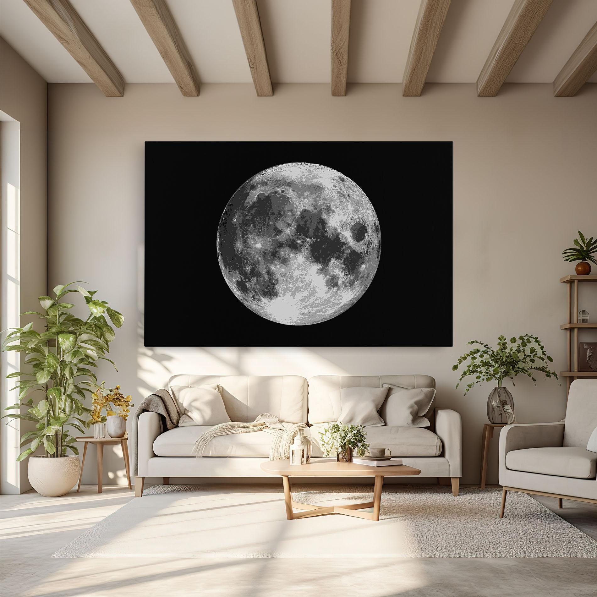 Картина на платно Grey Shiny Moon mockup 6