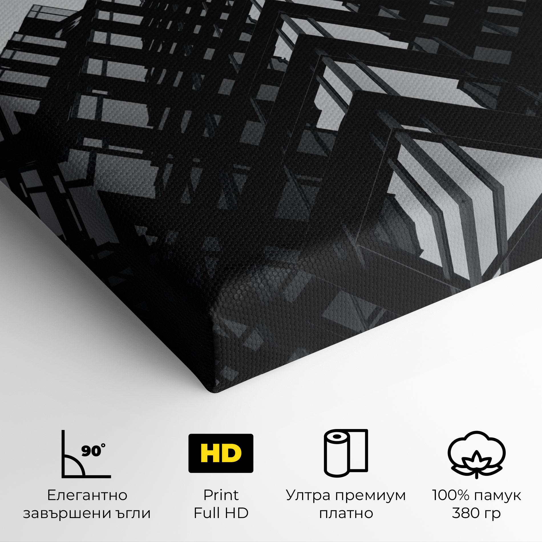 Картина на платно Black Building mockup 4