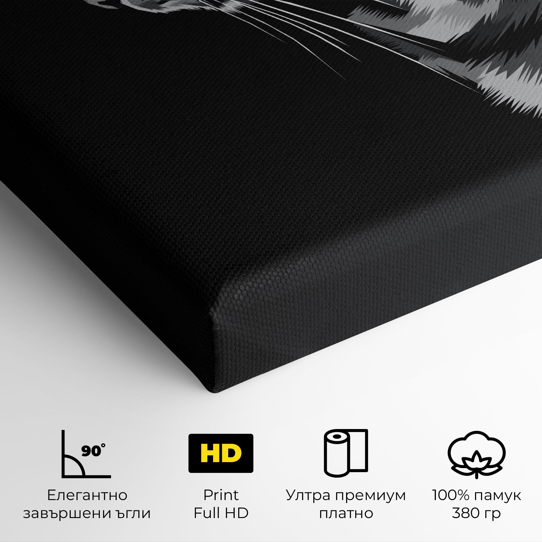 Картина на платно Black Grey Cat mockup 4